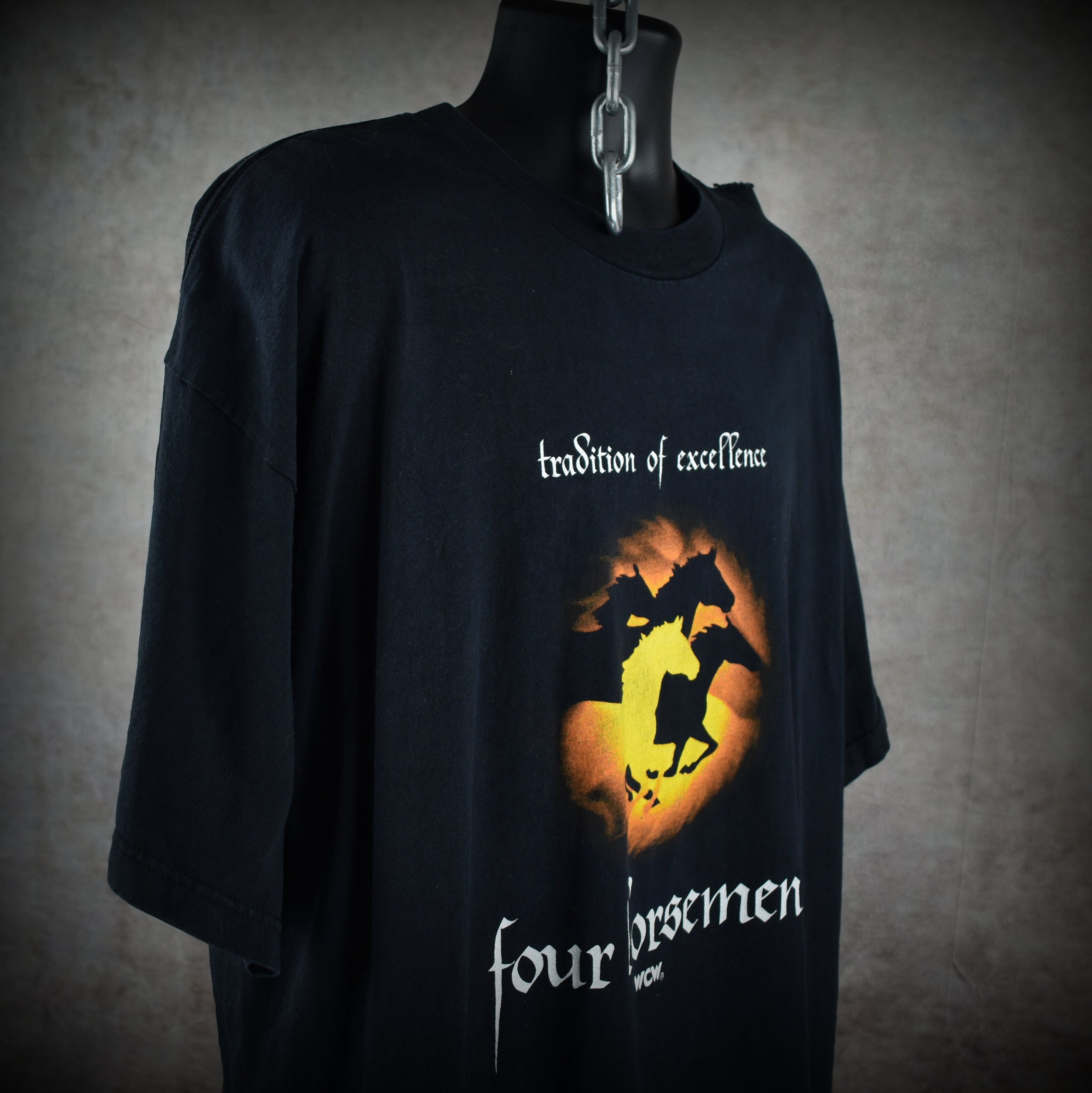 1990s four horsemen vintage ric flair + chris benoit + dean malenko + arn anderson era wcw promo t-shirt