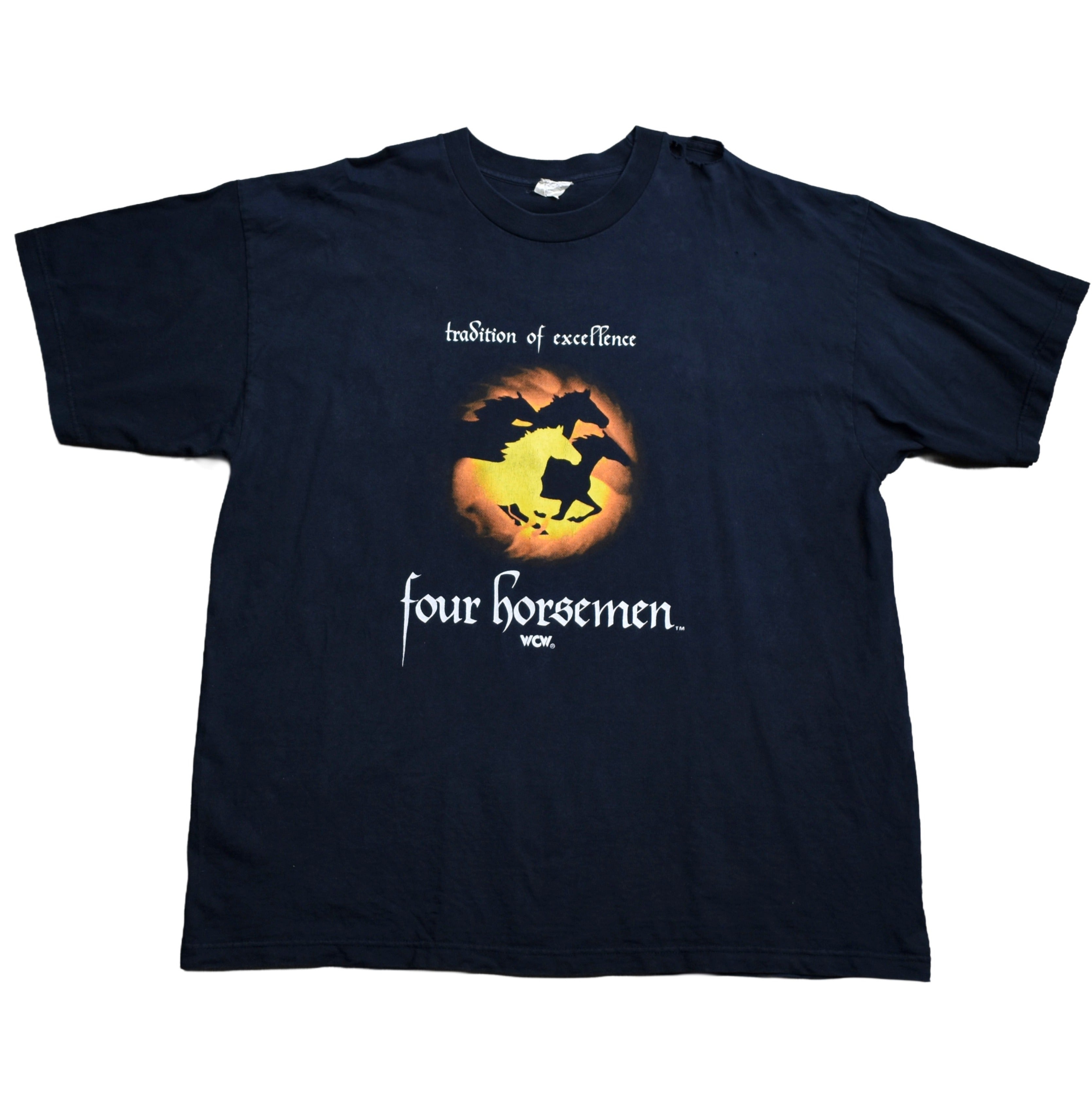 1990s four horsemen vintage ric flair + chris benoit + dean malenko + arn anderson era wcw promo t-shirt