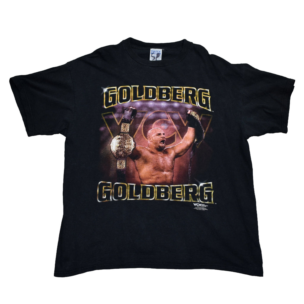 1998 goldberg vintage goldberg vs. hollywood hogan title win 90s wcw pop culture icon promo t-shirt