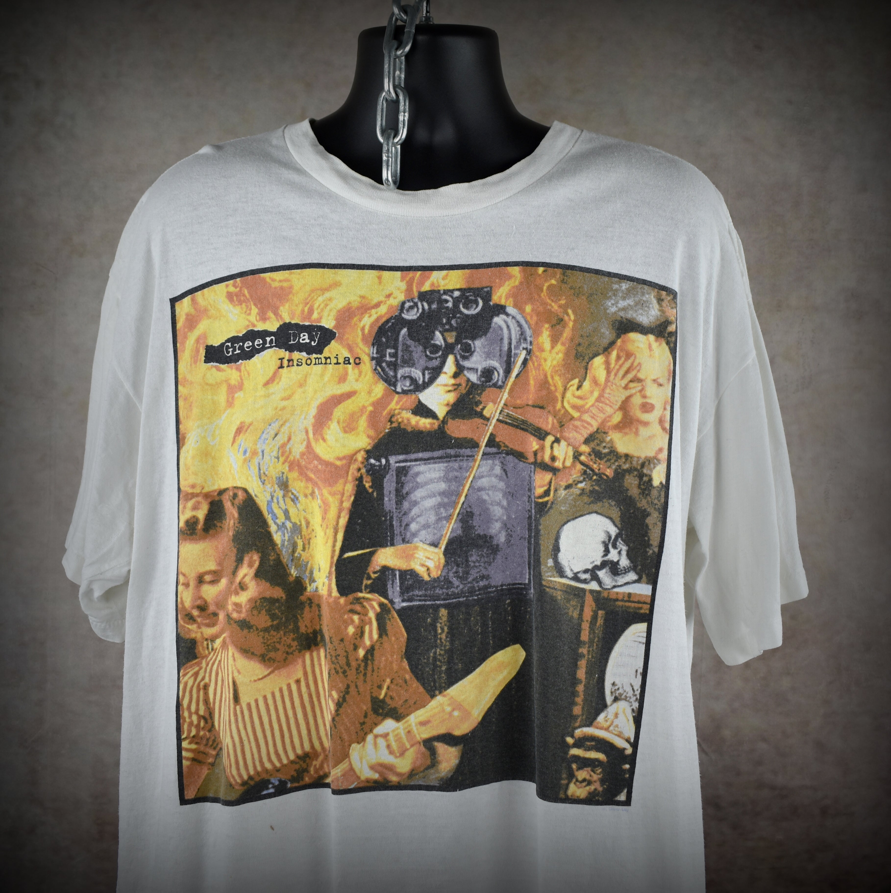 1995 green day vintage brain stew era insomniac album promo classic 90s punk rock band t-shirt
