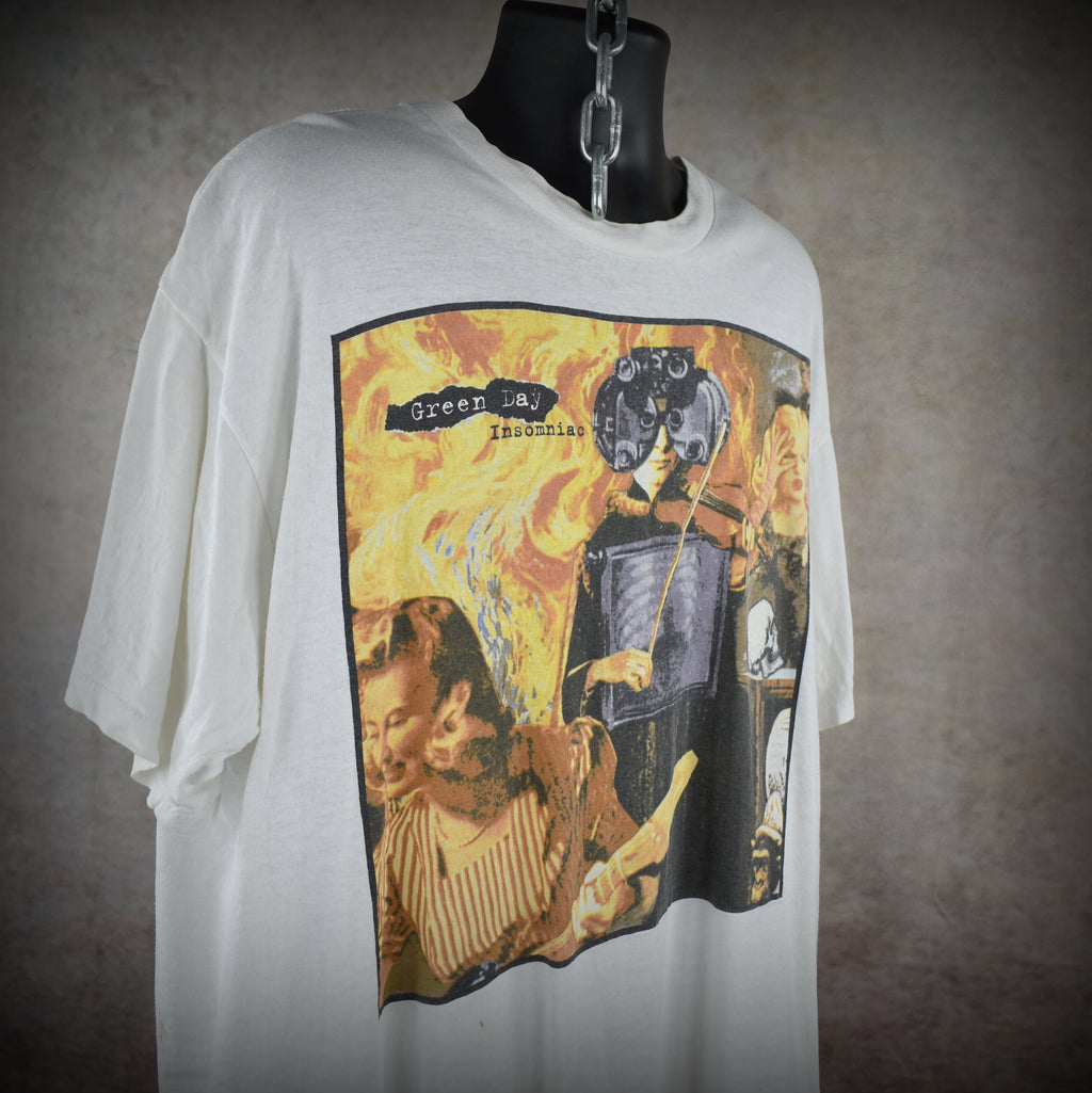 1995 green day vintage brain stew era insomniac album promo classic 90s punk rock band t-shirt