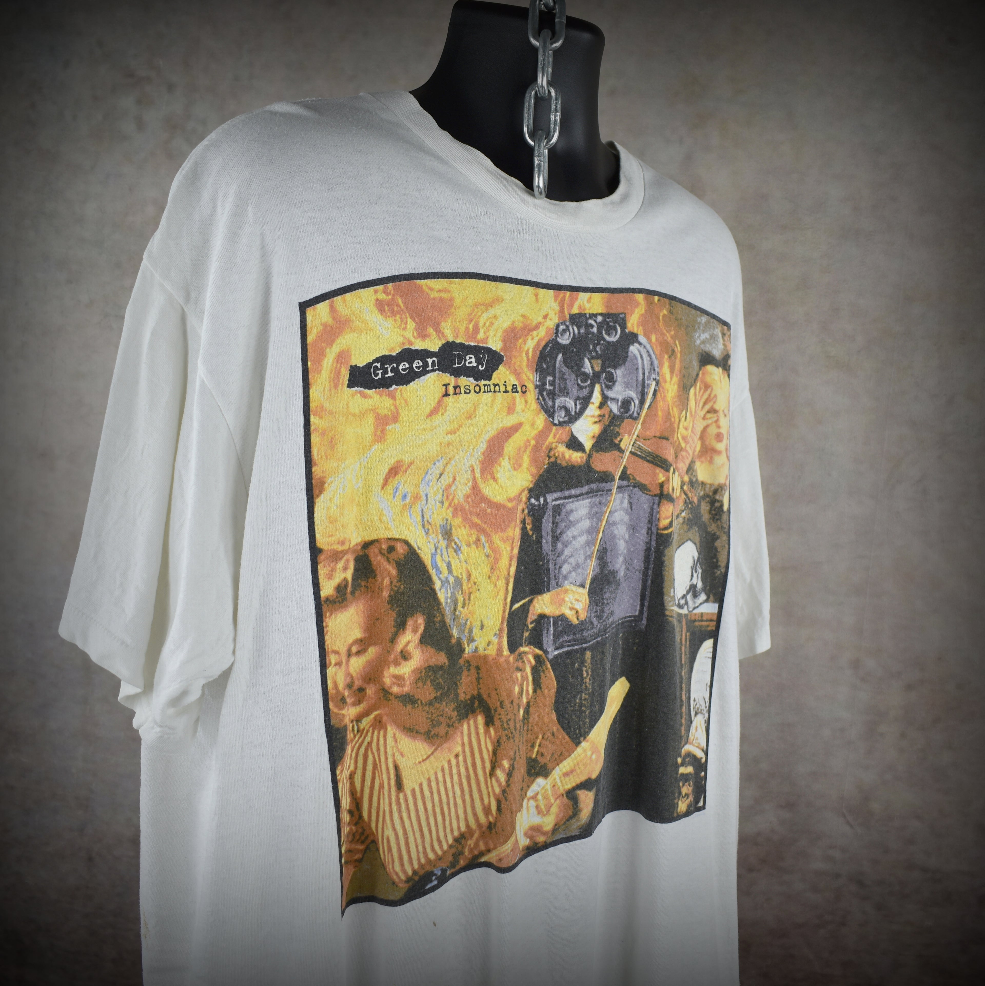 1995 green day vintage brain stew era insomniac album promo classic 90s punk rock band t-shirt
