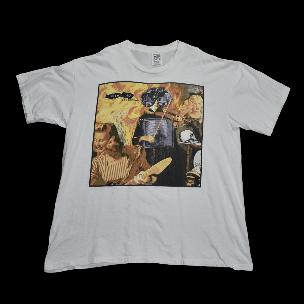 1995 green day vintage brain stew era insomniac album promo classic 90s punk rock band t-shirt