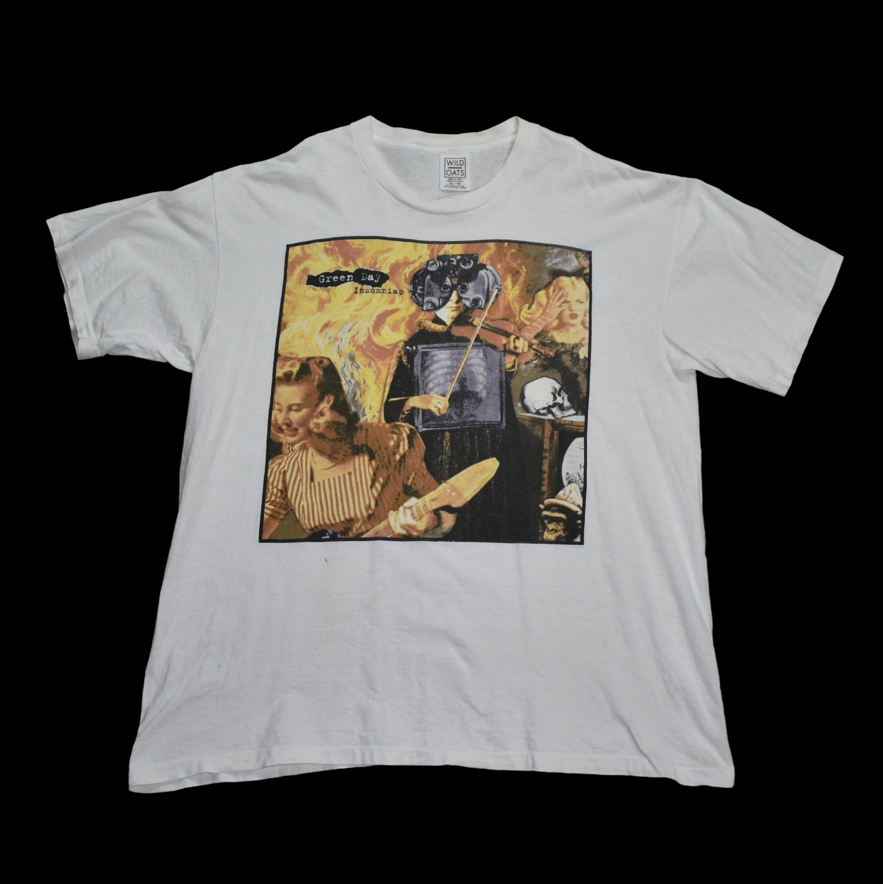 1995 green day vintage brain stew era insomniac album promo classic 90s punk rock band t-shirt