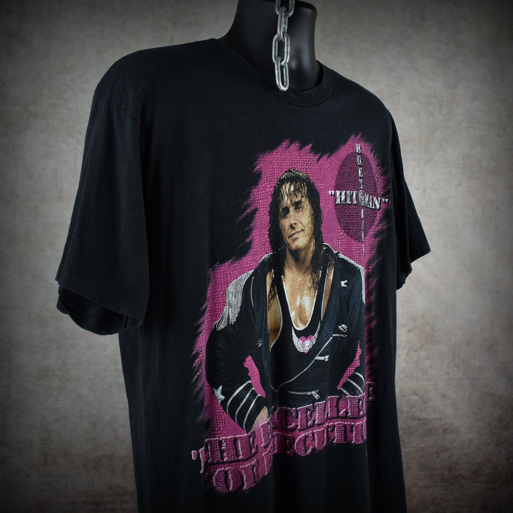 1996 bret the hitman hart vintage the excellence of execution 90s wwf wrestling icon promo t-shirt