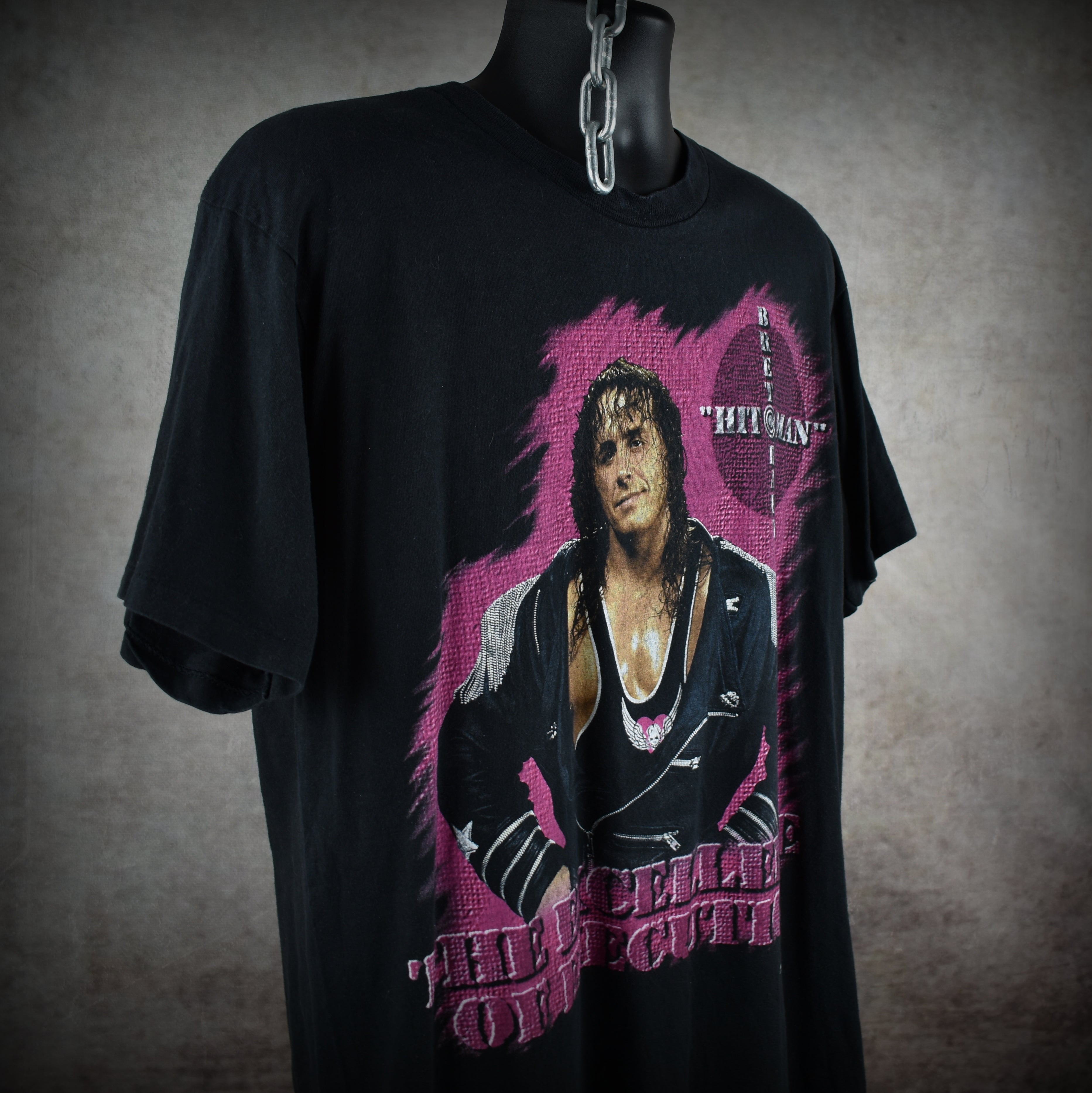 1996 bret the hitman hart vintage the excellence of execution 90s wwf wrestling icon promo t-shirt