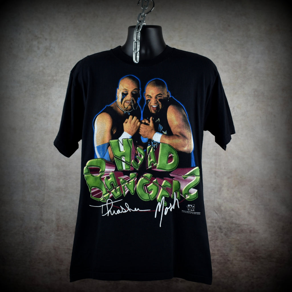 1997 the headbangers vintage thrasher + mosh 90s wwf tag team wrestling promo t-shirt