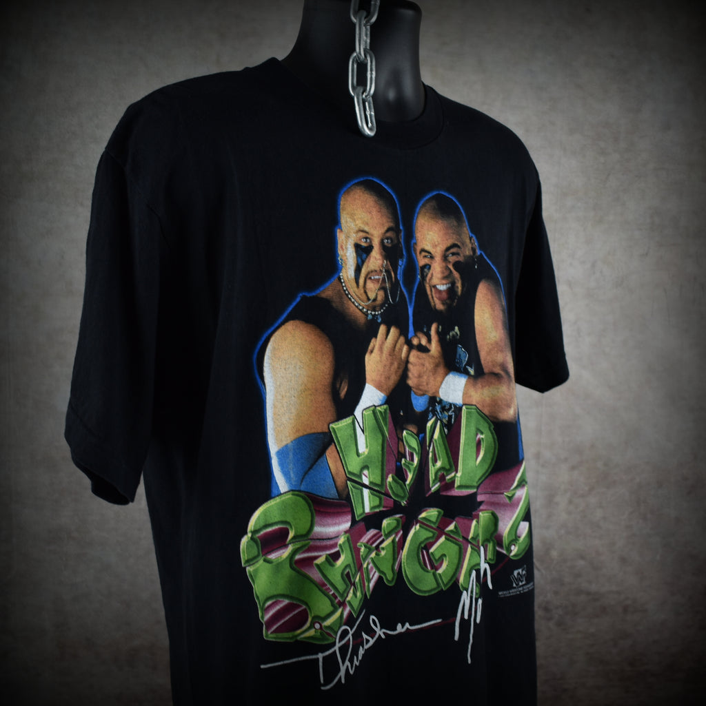 1997 the headbangers vintage thrasher + mosh 90s wwf tag team wrestling promo t-shirt
