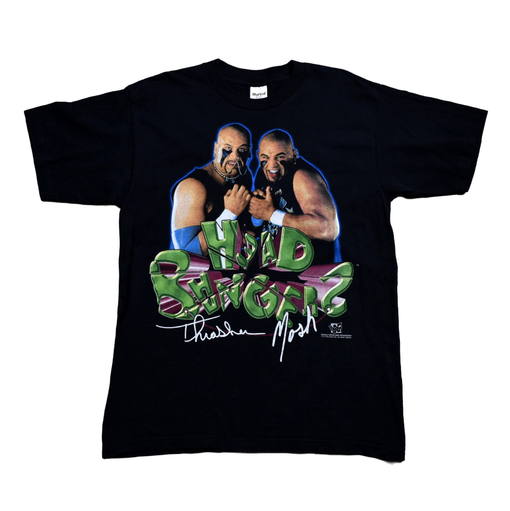 1997 the headbangers vintage thrasher + mosh 90s wwf tag team wrestling promo t-shirt