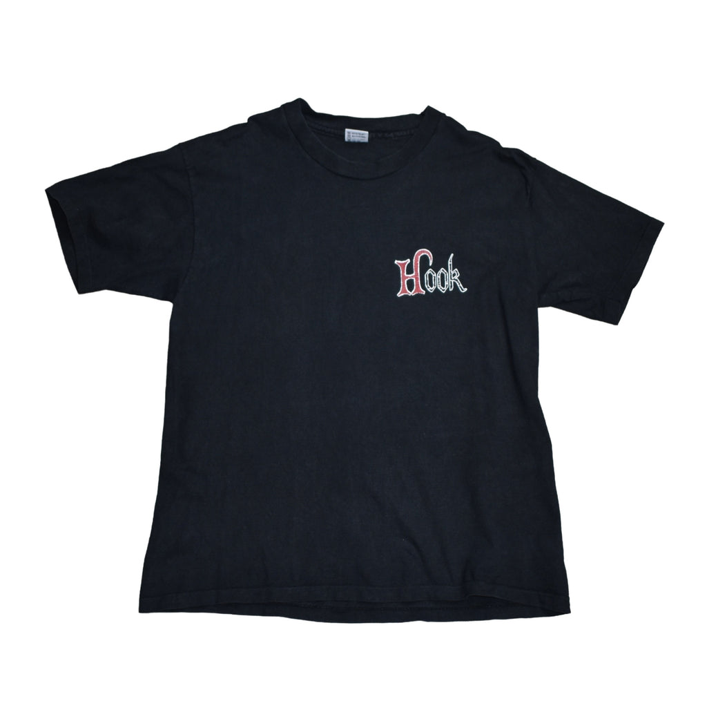 1991 hook vintage iconic 90s steven spielberg + robin williams peter pan movie promo t-shirt
