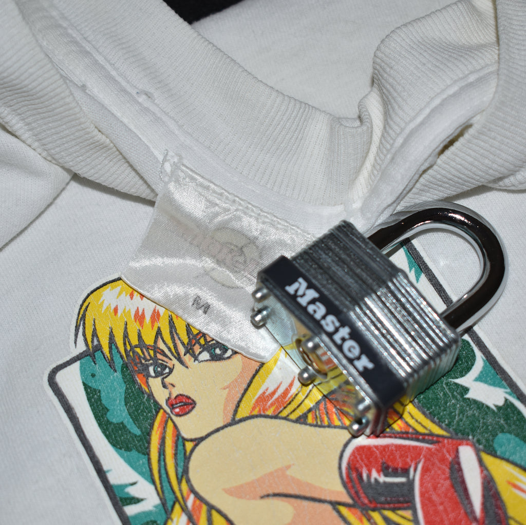 1996 hook-ups vintage secret agent 357 iconic 90s skateboard brand anime promo t-shirt