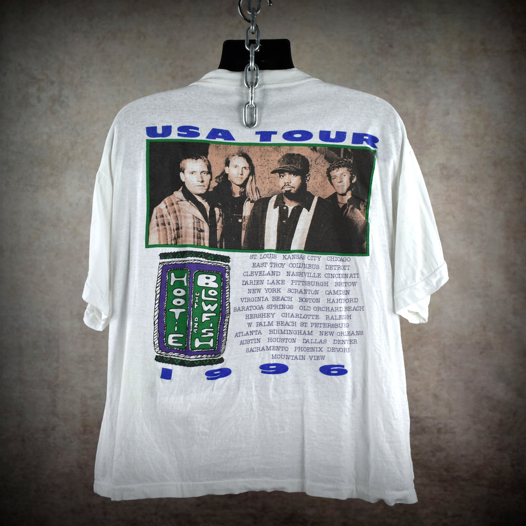 1996 hootie & the blowfish vintage fairweather johnson tour classic 90s radio rock band bootleg concert t-shirt