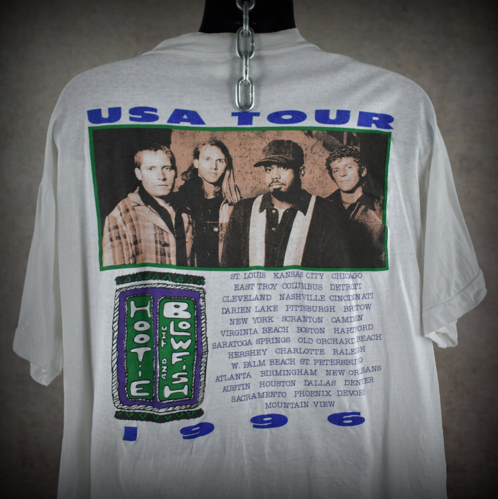 1996 hootie & the blowfish vintage fairweather johnson tour classic 90s radio rock band bootleg concert t-shirt