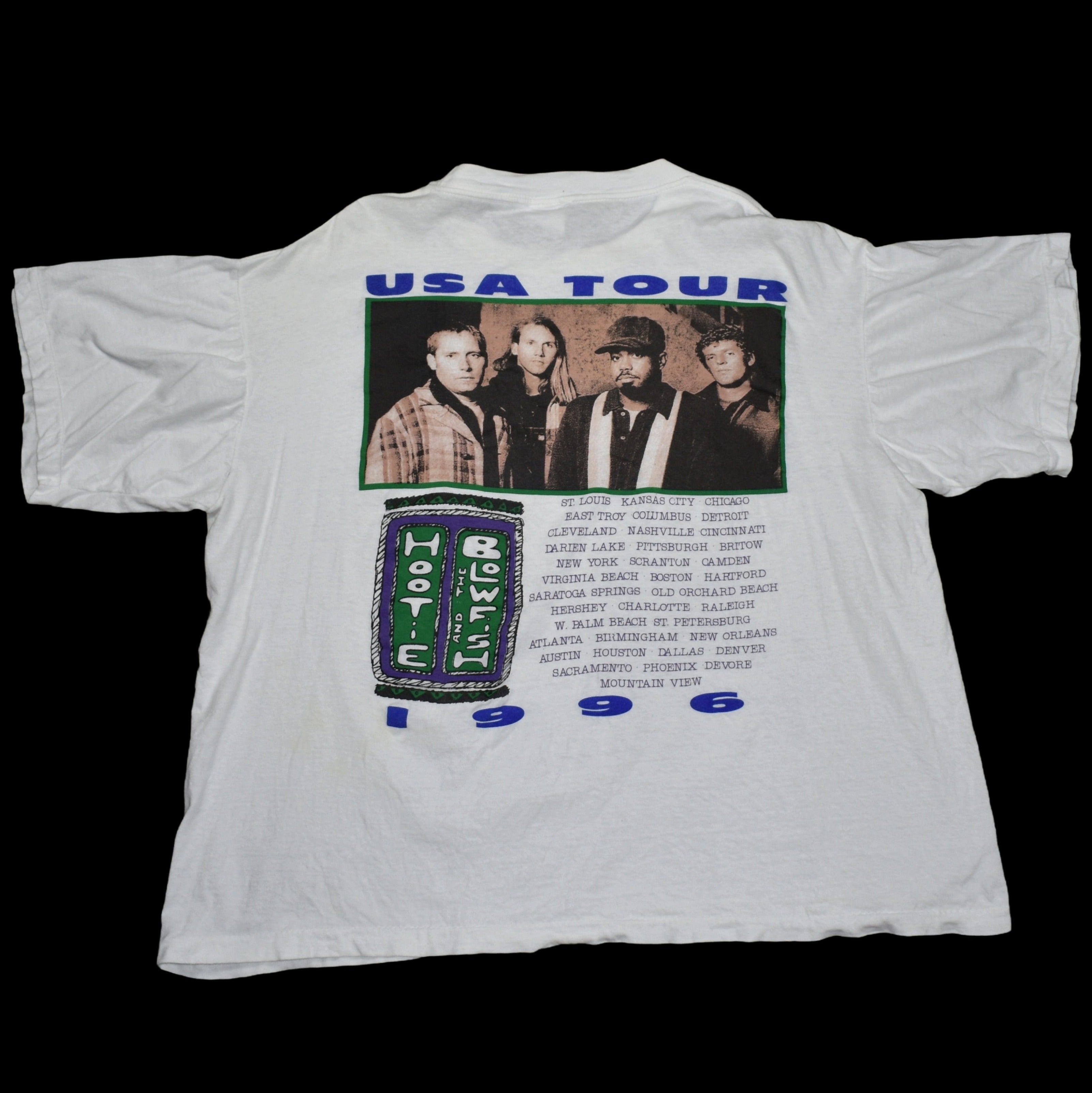 1996 hootie & the blowfish vintage fairweather johnson tour classic 90s radio rock band bootleg concert t-shirt