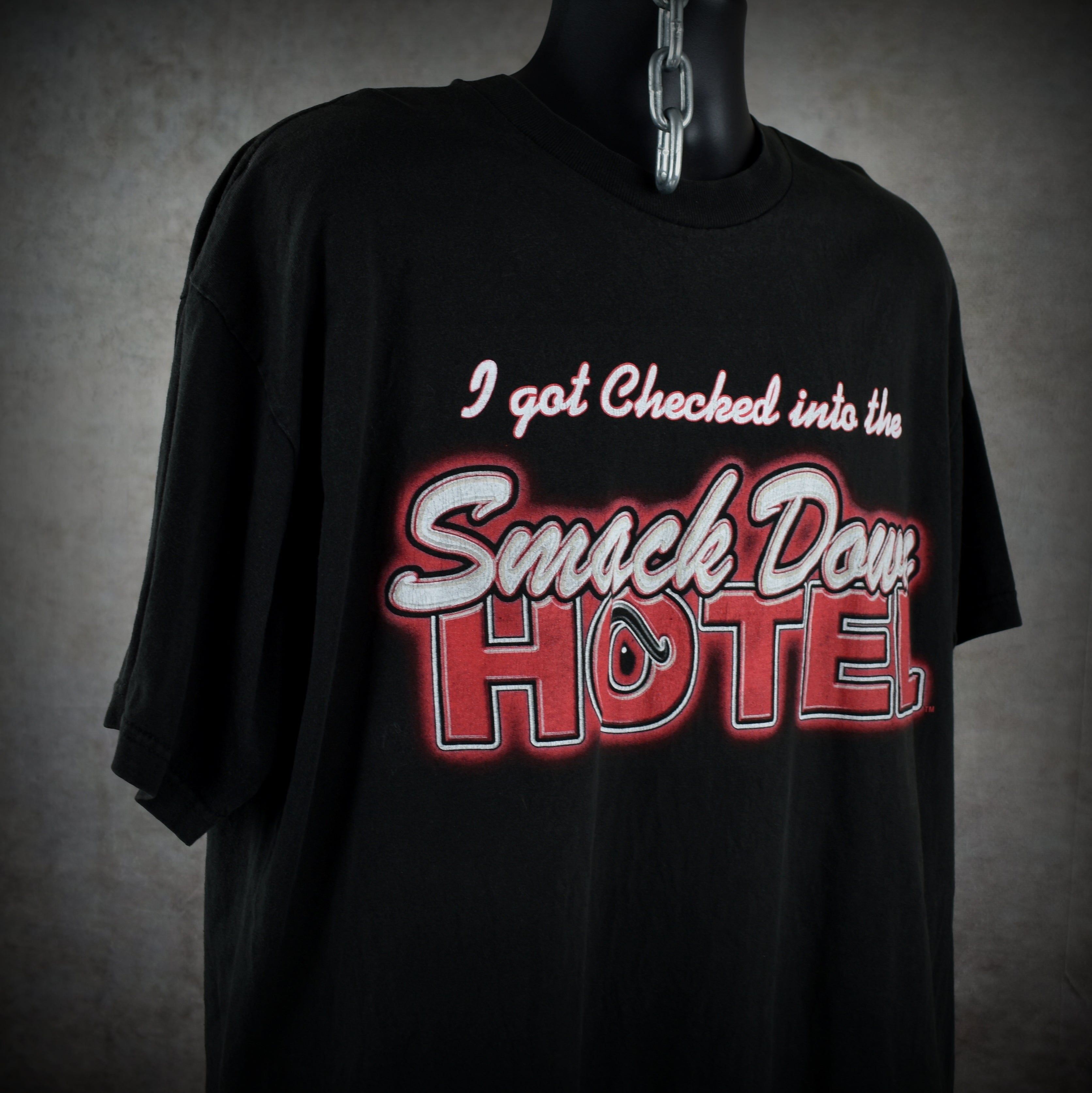 1999 the rock vintage smack down hotel on jabroni dr. 90s / 00s wwf superstar promo t-shirt