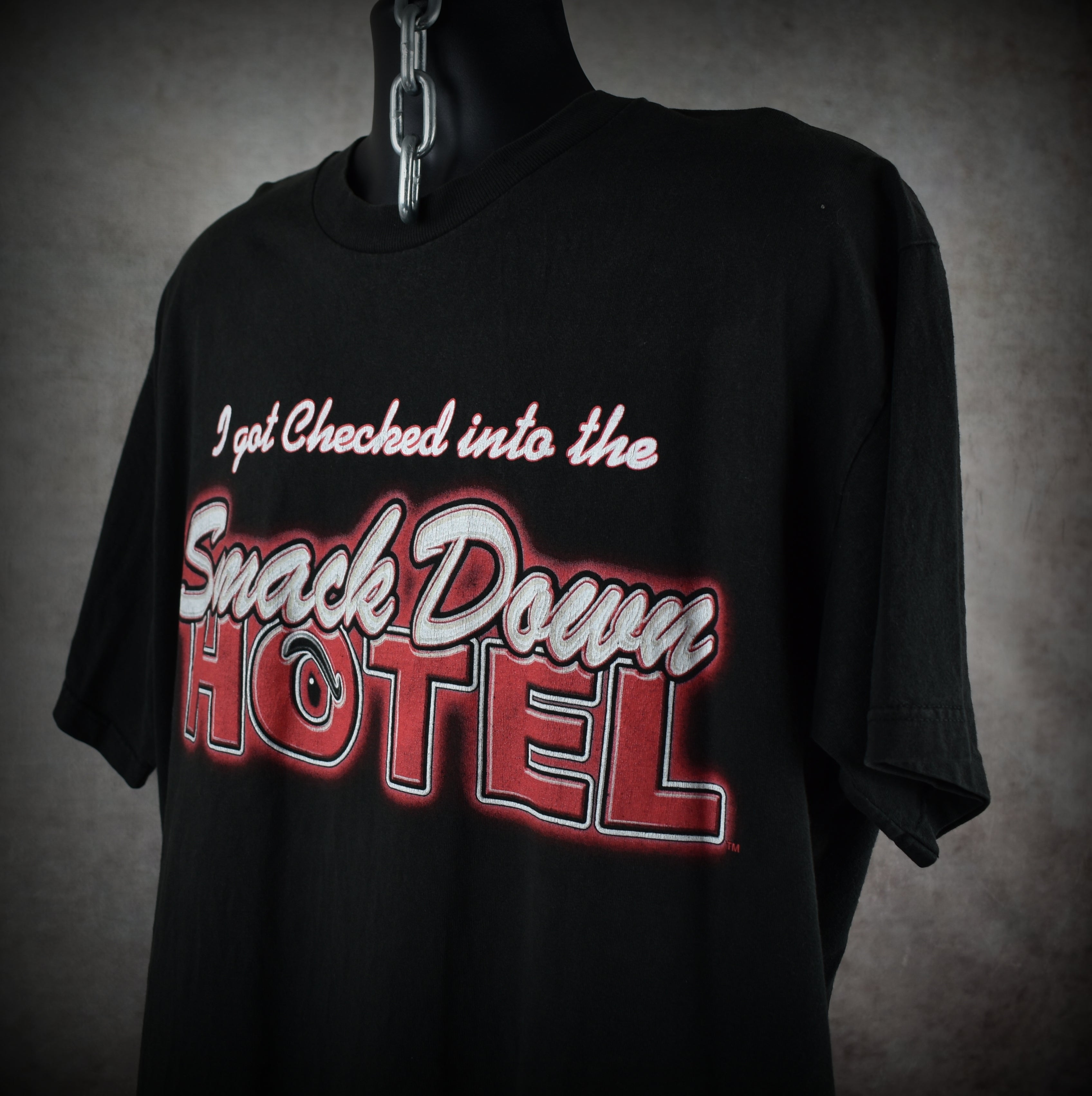 1999 the rock vintage smack down hotel on jabroni dr. 90s / 00s wwf superstar promo t-shirt