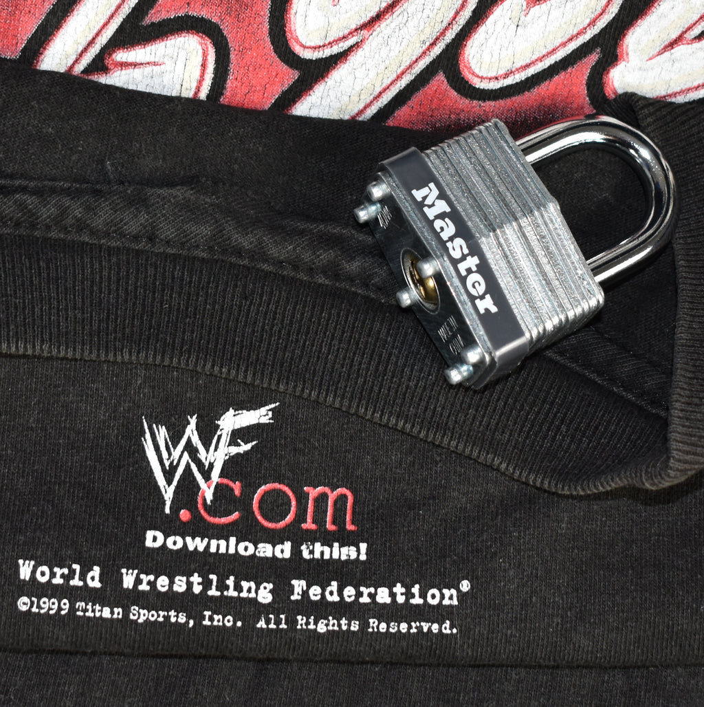 1999 the rock vintage smack down hotel on jabroni dr. 90s / 00s wwf superstar promo t-shirt
