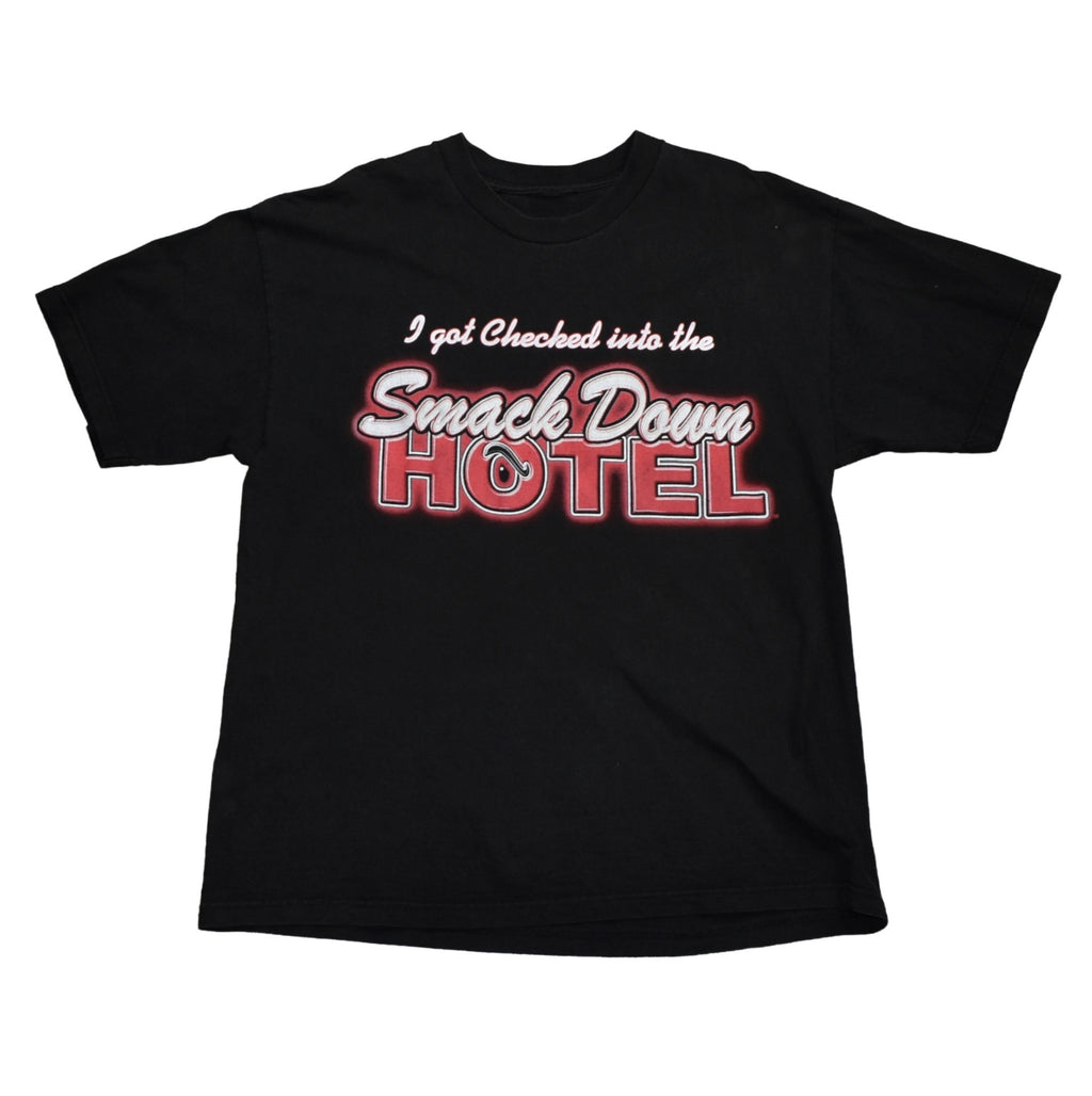 1999 the rock vintage smack down hotel on jabroni dr. 90s / 00s wwf superstar promo t-shirt