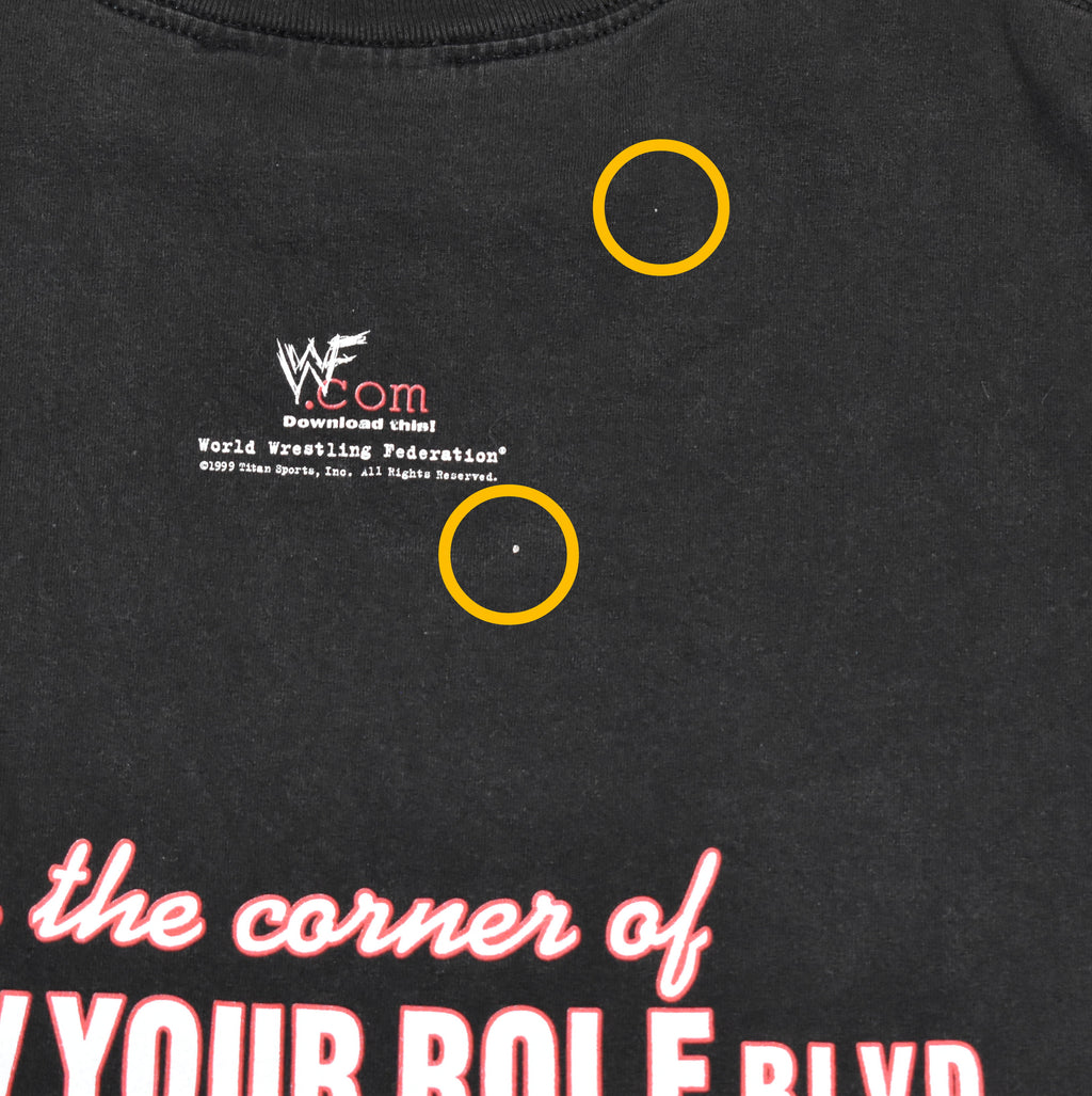 1999 the rock vintage smack down hotel on jabroni dr. 90s / 00s wwf superstar promo t-shirt