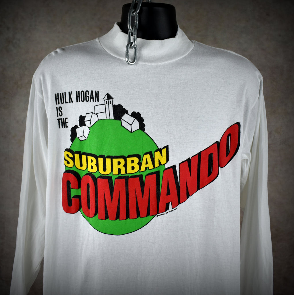 1991 suburban commando vintage hulk hogan + christopher lloyd cult classic 90s long sleeve movie promo t-shirt