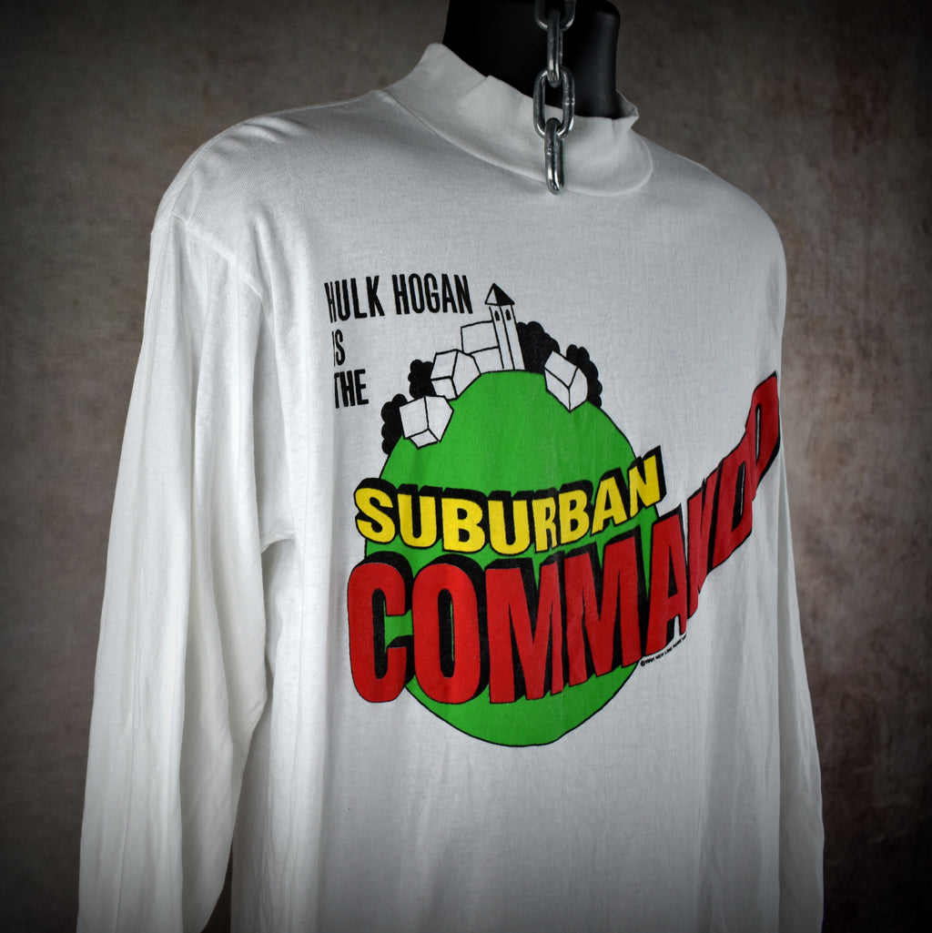 1991 suburban commando vintage hulk hogan + christopher lloyd cult classic 90s long sleeve movie promo t-shirt