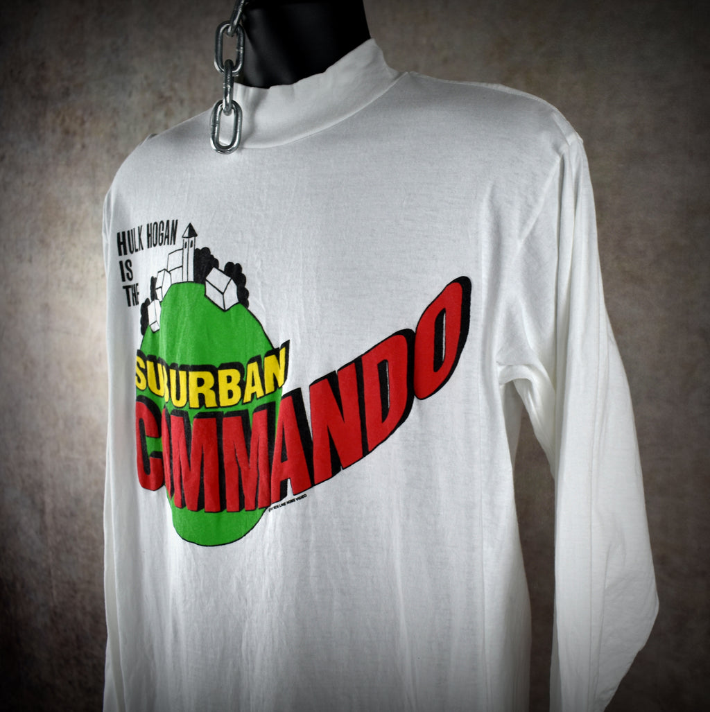 1991 suburban commando vintage hulk hogan + christopher lloyd cult classic 90s long sleeve movie promo t-shirt