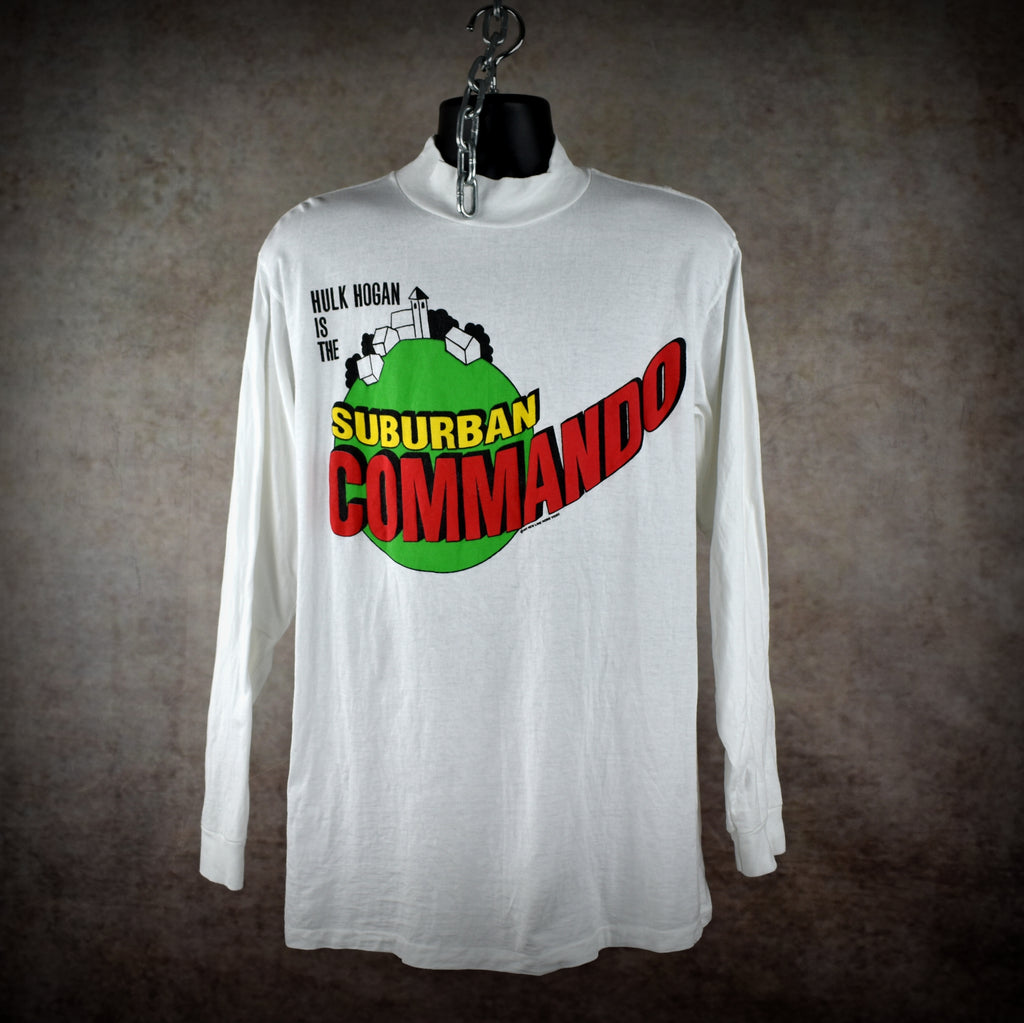 1991 suburban commando vintage hulk hogan + christopher lloyd cult classic 90s long sleeve movie promo t-shirt