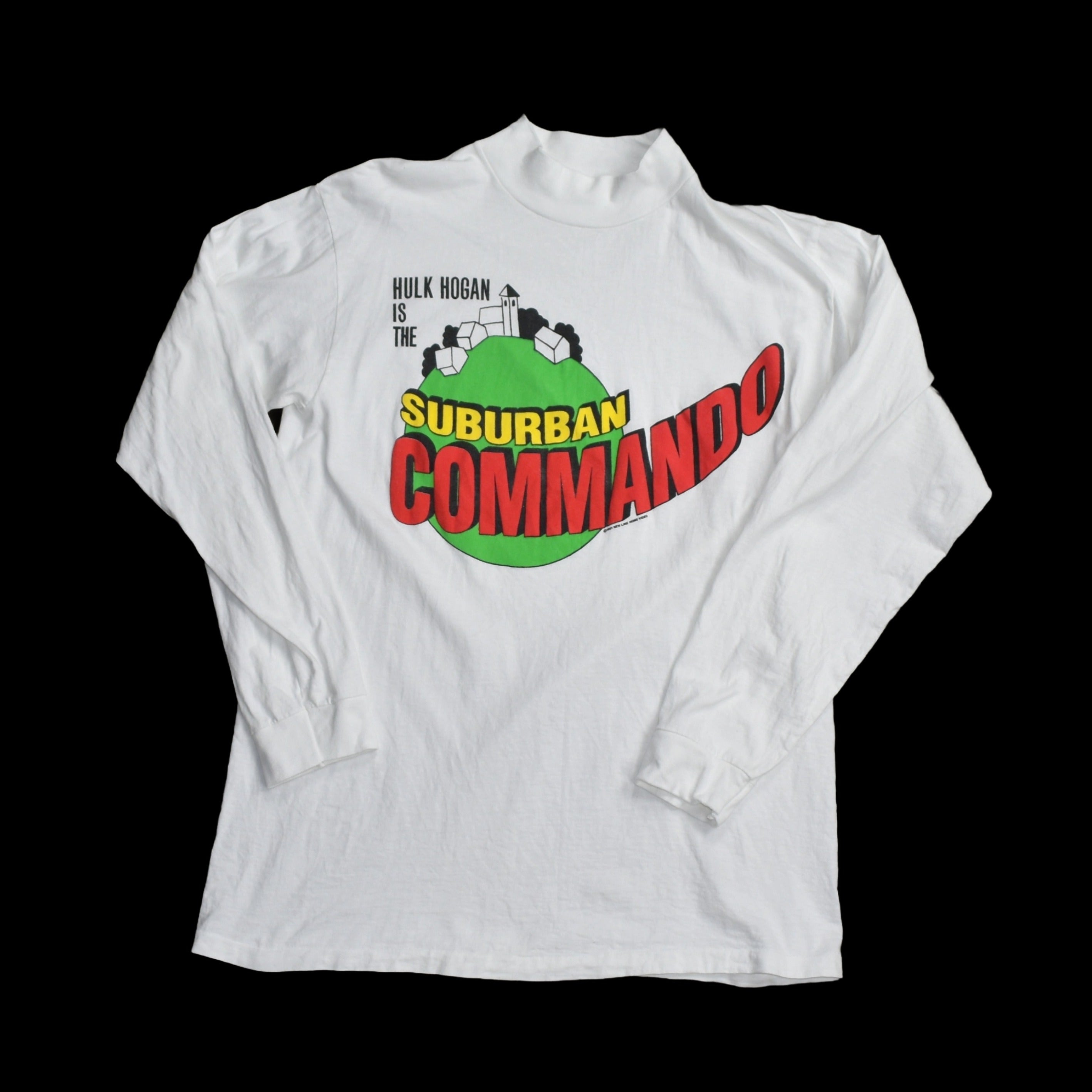 1991 suburban commando vintage hulk hogan + christopher lloyd cult classic 90s long sleeve movie promo t-shirt