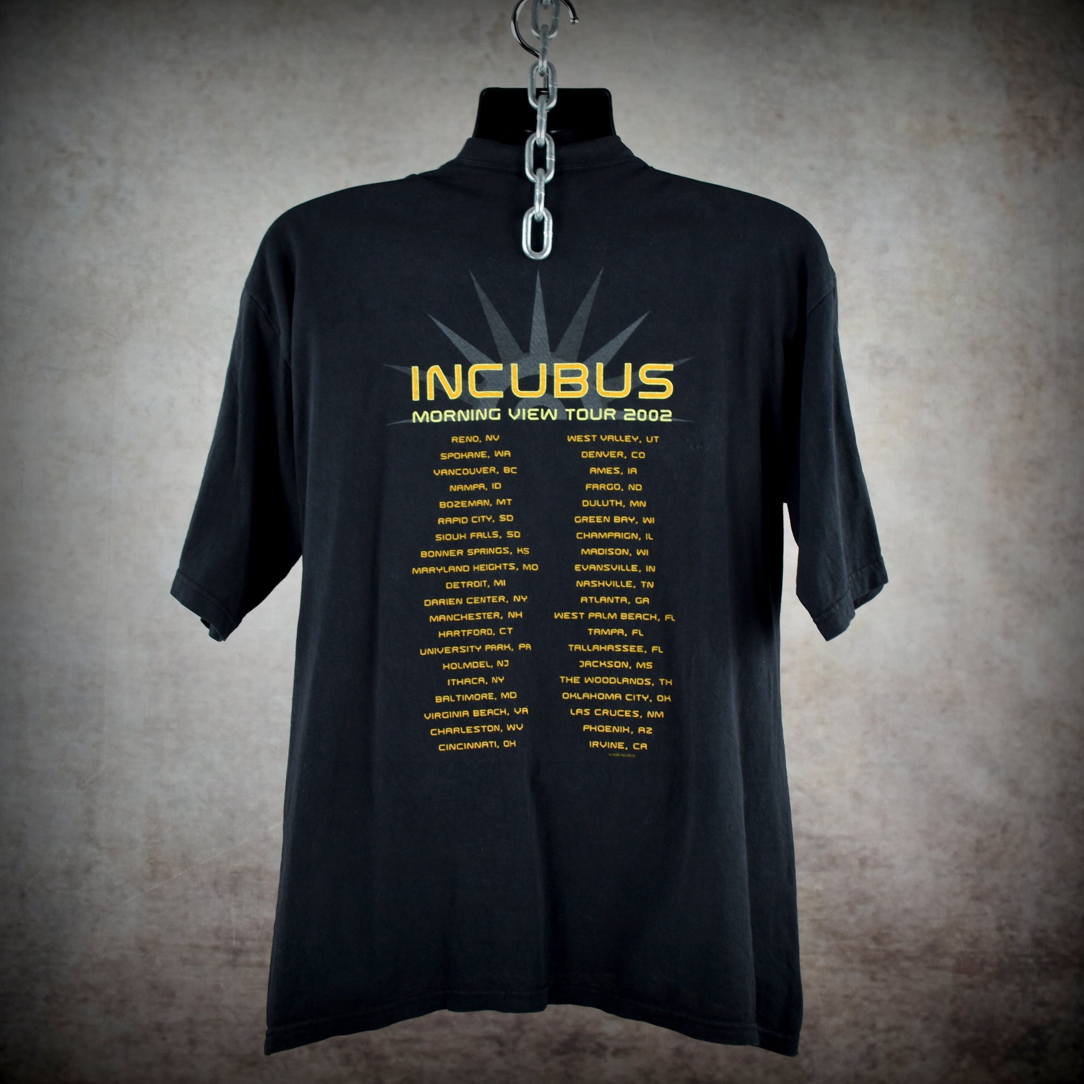 2002 incubus vintage morning view tour y2k classic post grunge rock band concert t-shirt