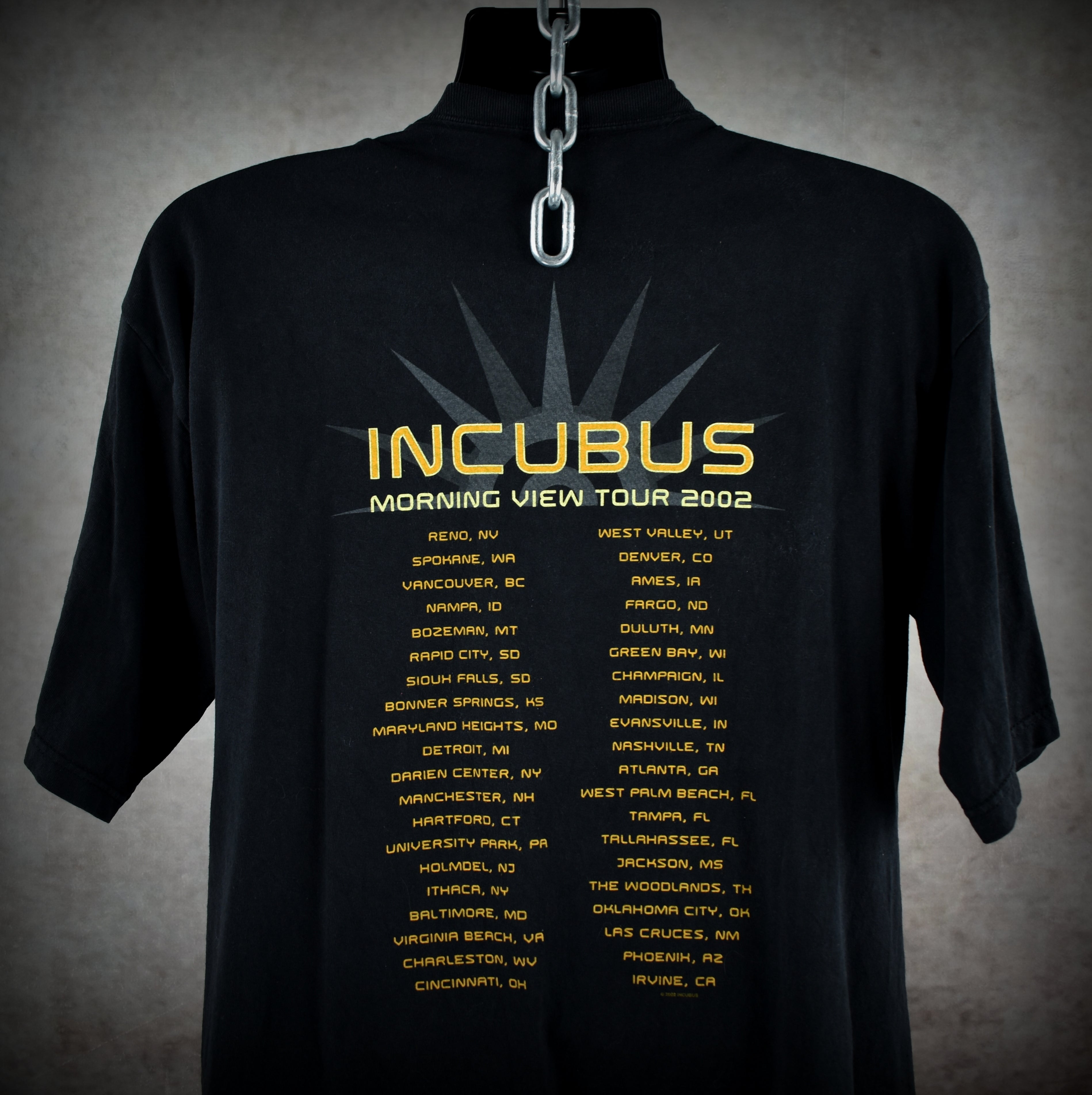 2002 incubus vintage morning view tour y2k classic post grunge rock band concert t-shirt
