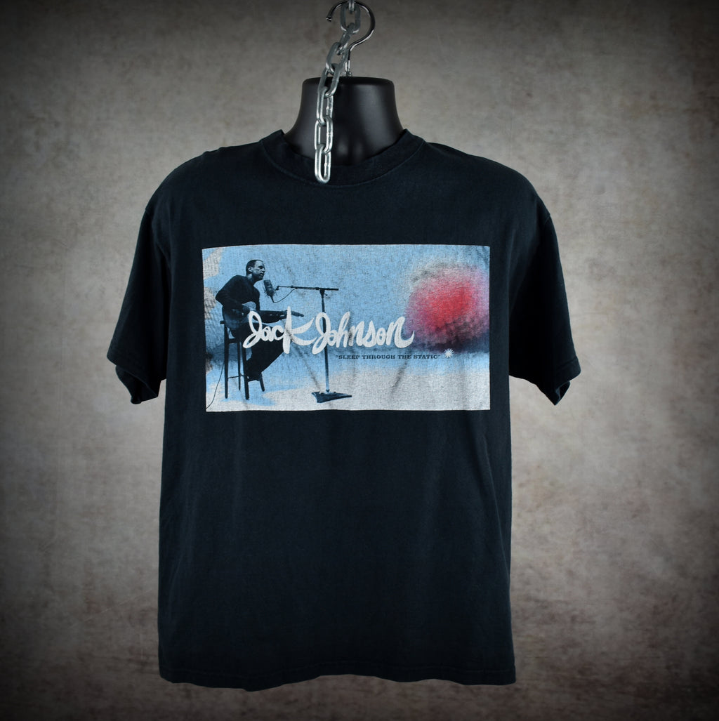 2008 jack johnson vintage sleep through the static classic 00s beach rock concert tour t-shirt