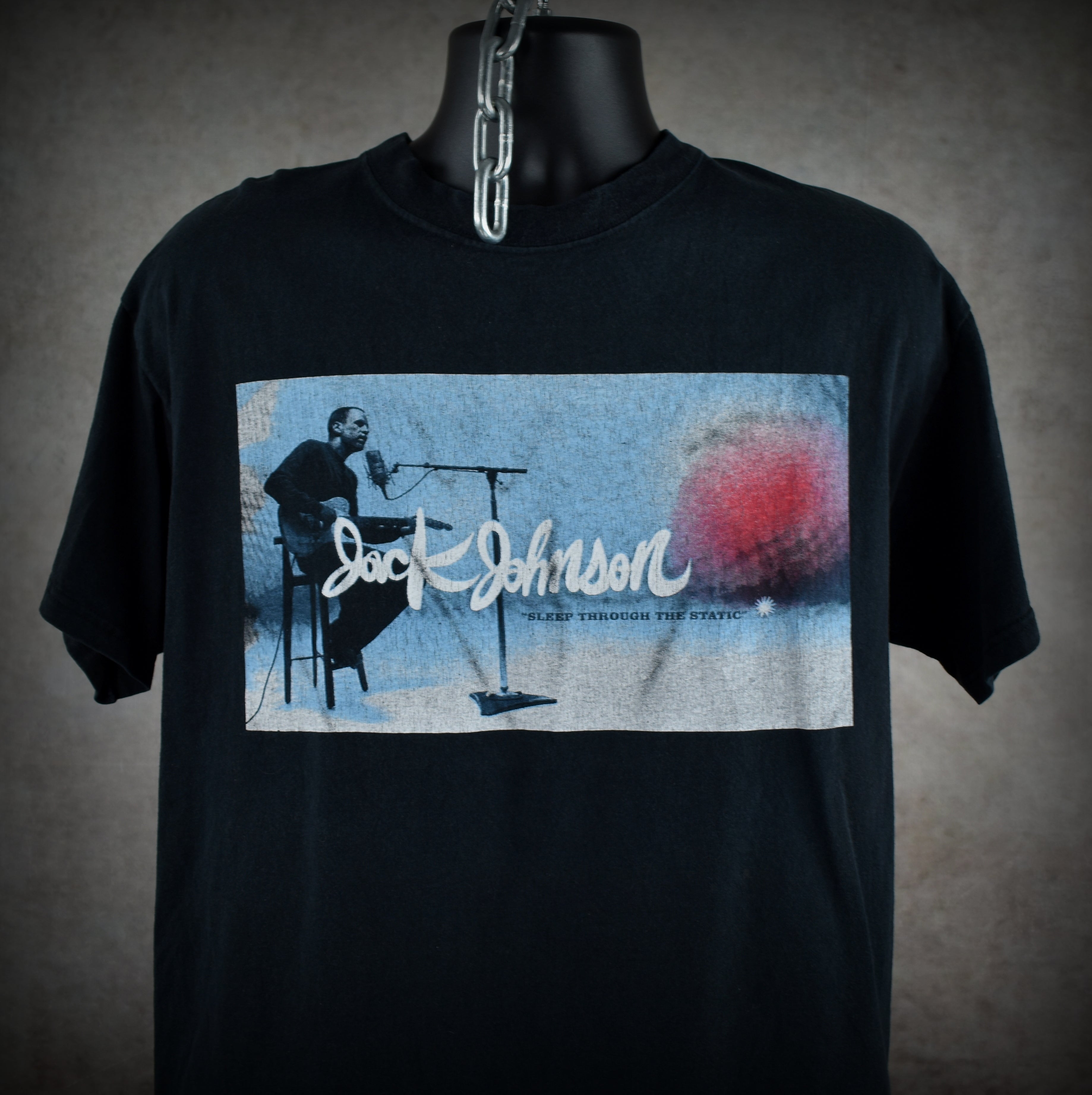 2008 jack johnson vintage sleep through the static classic 00s beach rock concert tour t-shirt