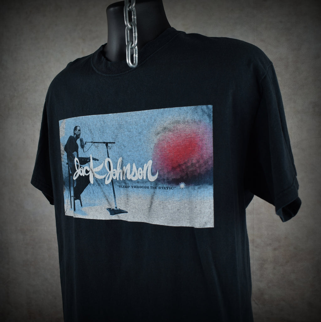 2008 jack johnson vintage sleep through the static classic 00s beach rock concert tour t-shirt