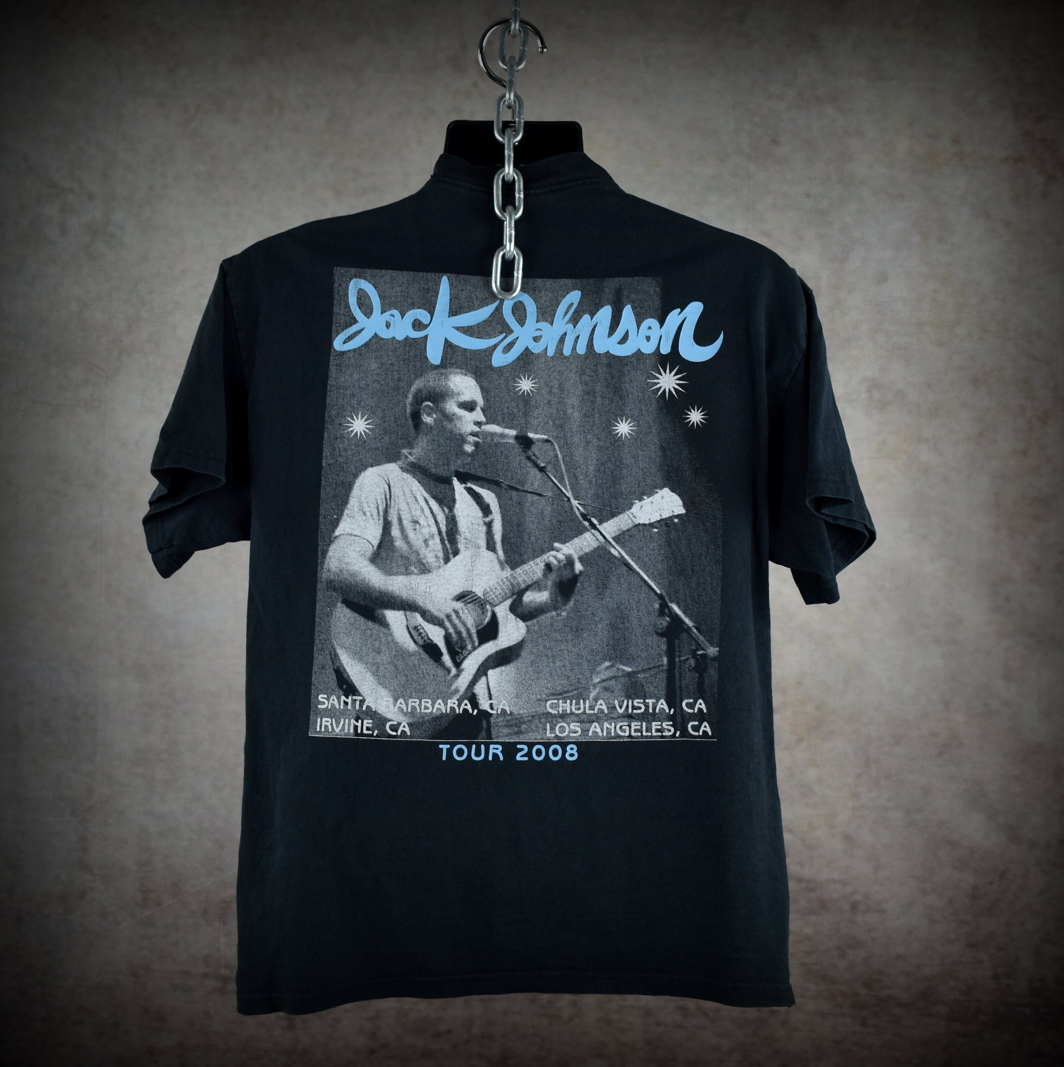 2008 jack johnson vintage sleep through the static classic 00s beach rock concert tour t-shirt