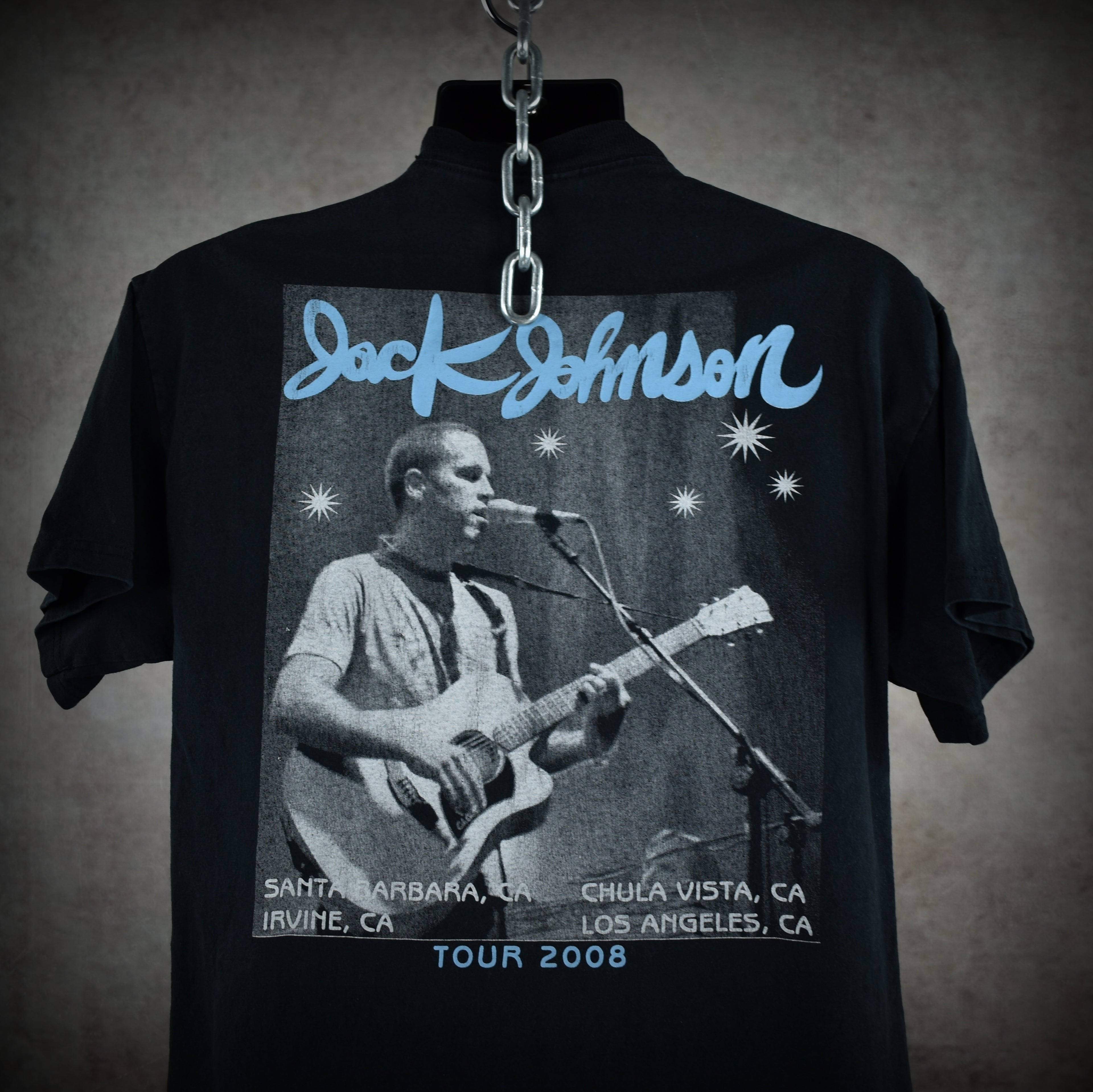 2008 jack johnson vintage sleep through the static classic 00s beach rock concert tour t-shirt