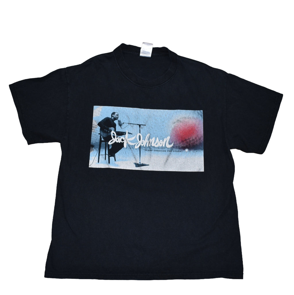2008 jack johnson vintage sleep through the static classic 00s beach rock concert tour t-shirt