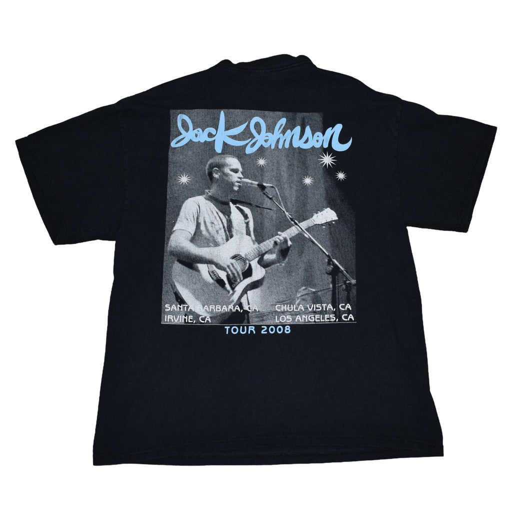 2008 jack johnson vintage sleep through the static classic 00s beach rock concert tour t-shirt