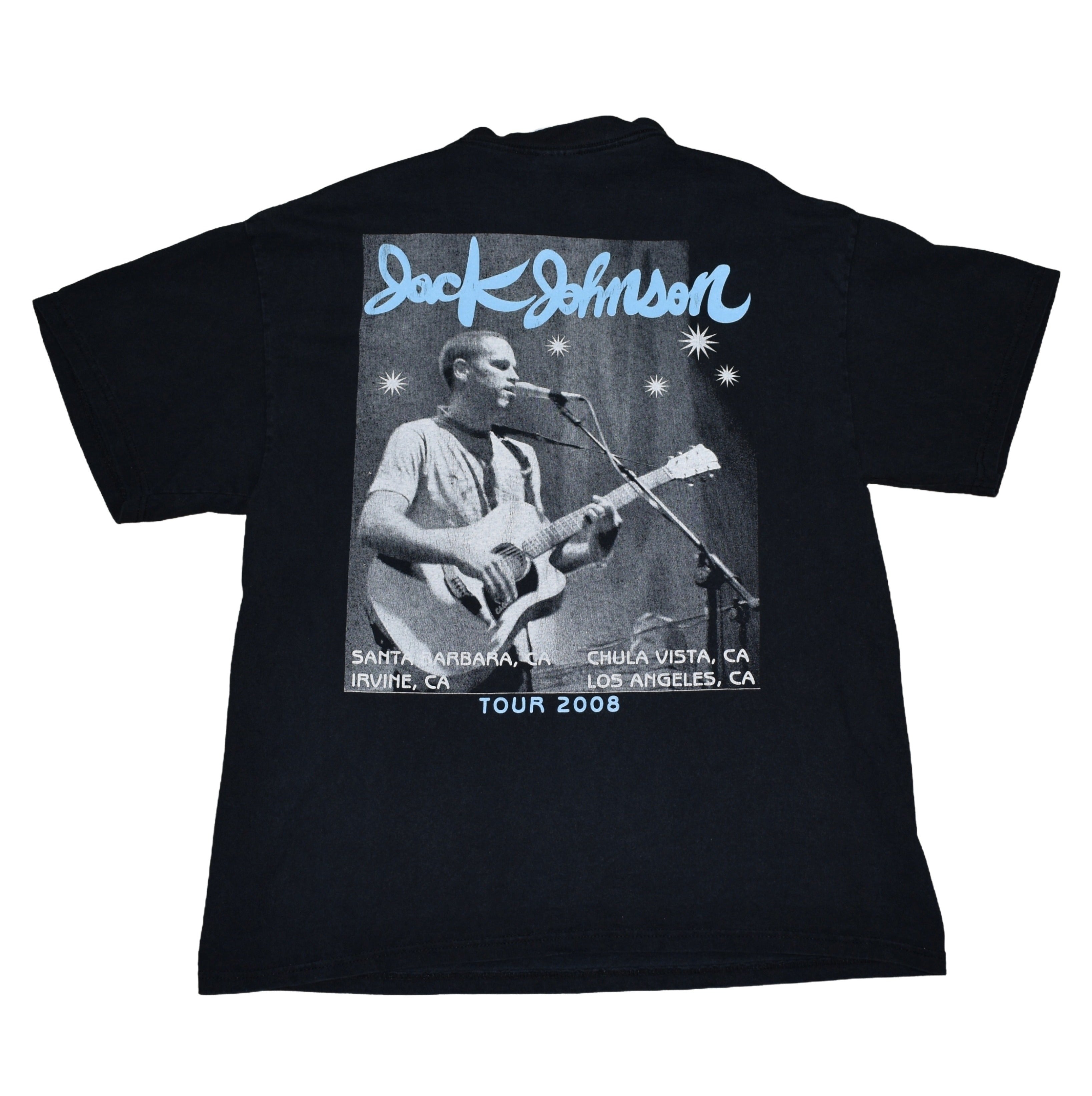 2008 jack johnson vintage sleep through the static classic 00s beach rock concert tour t-shirt