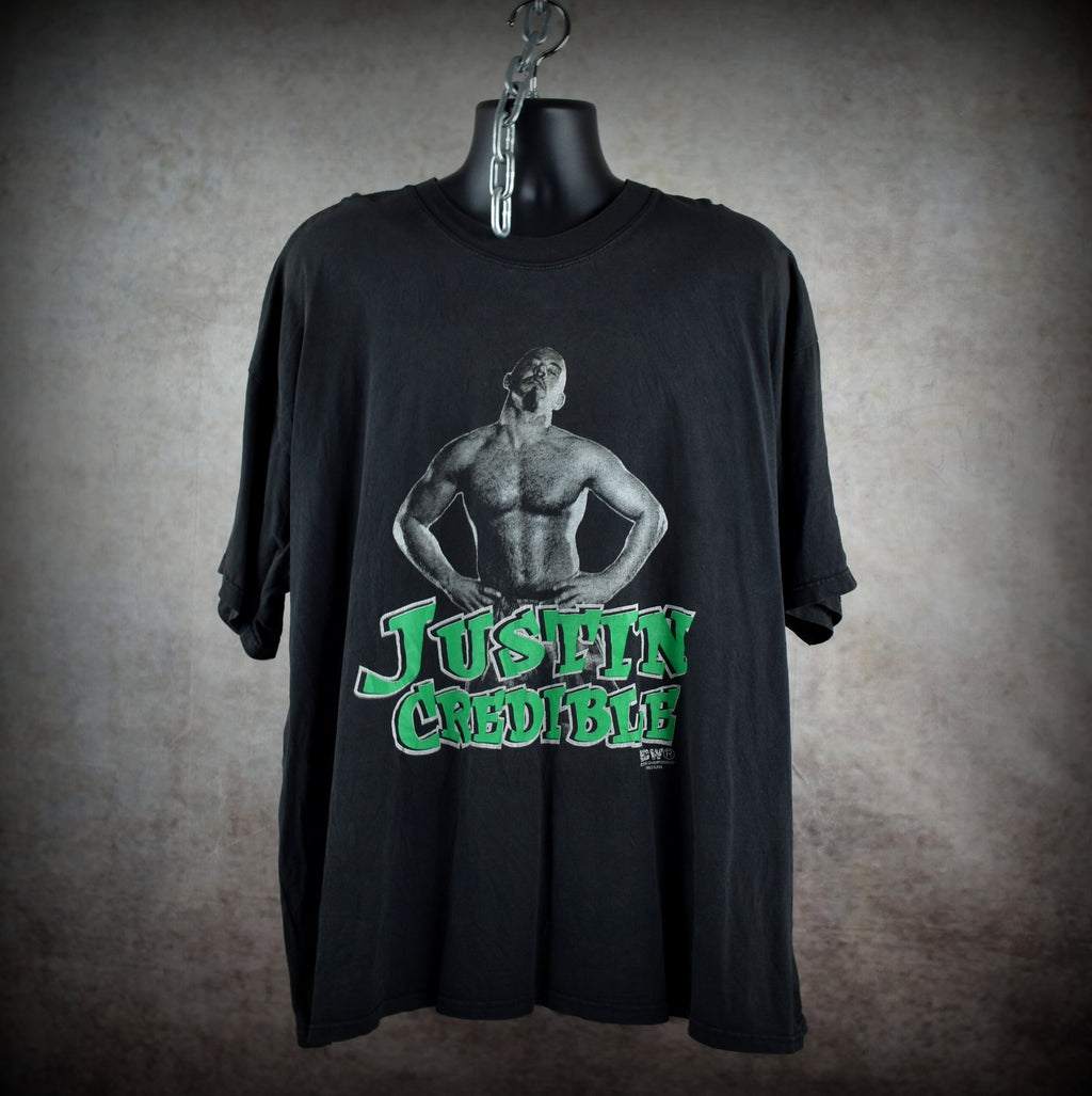 1998 justin credible vintage extreme championship wrestling cult 90s wrestler promo t-shirt