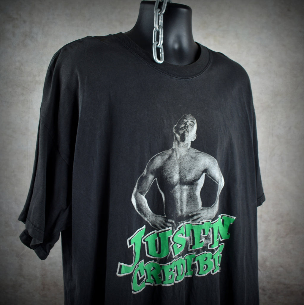 1998 justin credible vintage extreme championship wrestling cult 90s wrestler promo t-shirt
