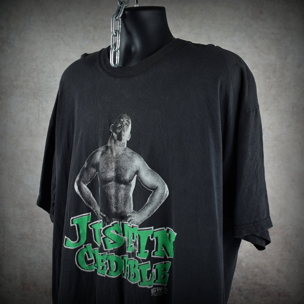 1998 justin credible vintage extreme championship wrestling cult 90s wrestler promo t-shirt