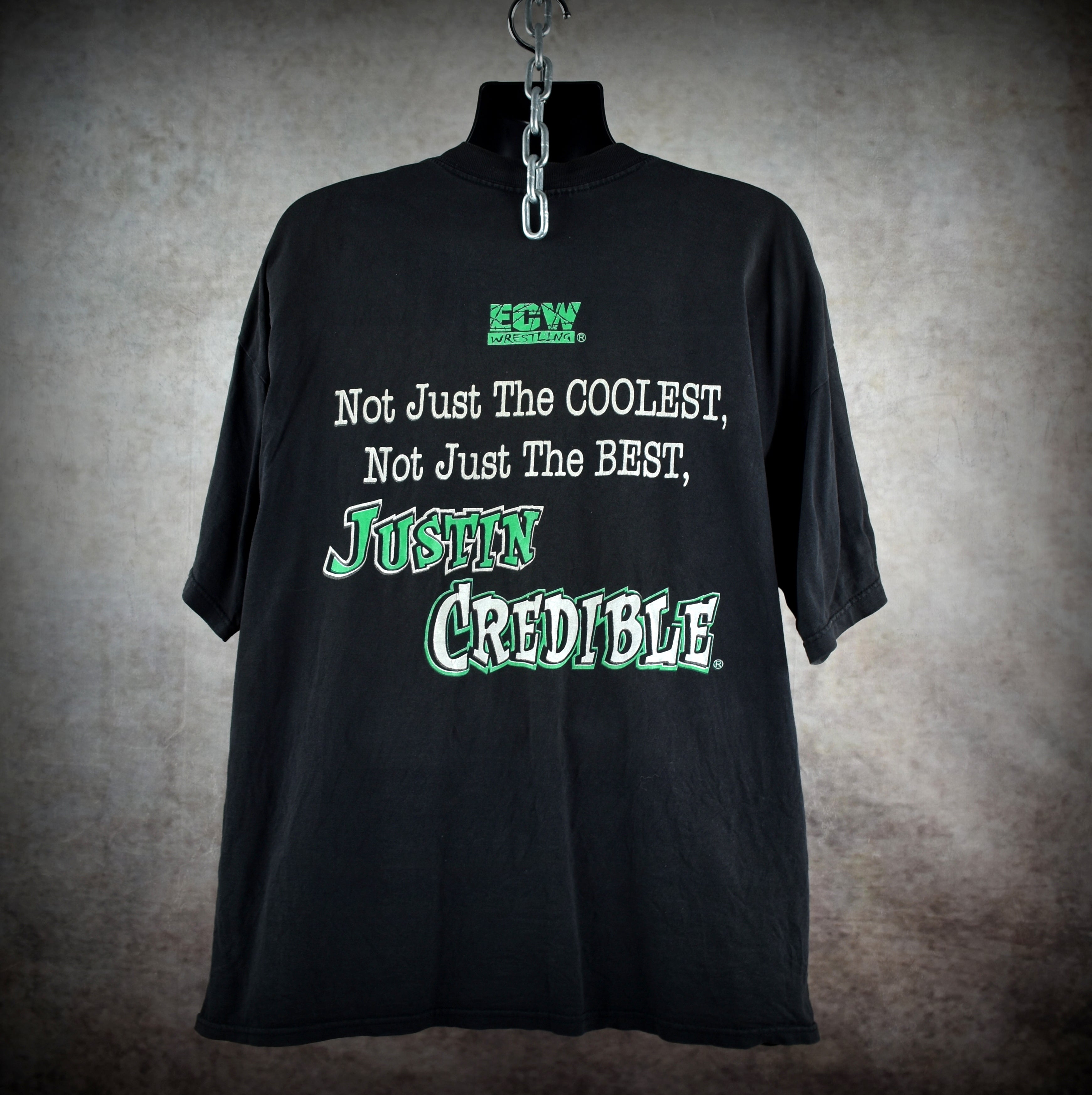 1998 justin credible vintage extreme championship wrestling cult 90s wrestler promo t-shirt