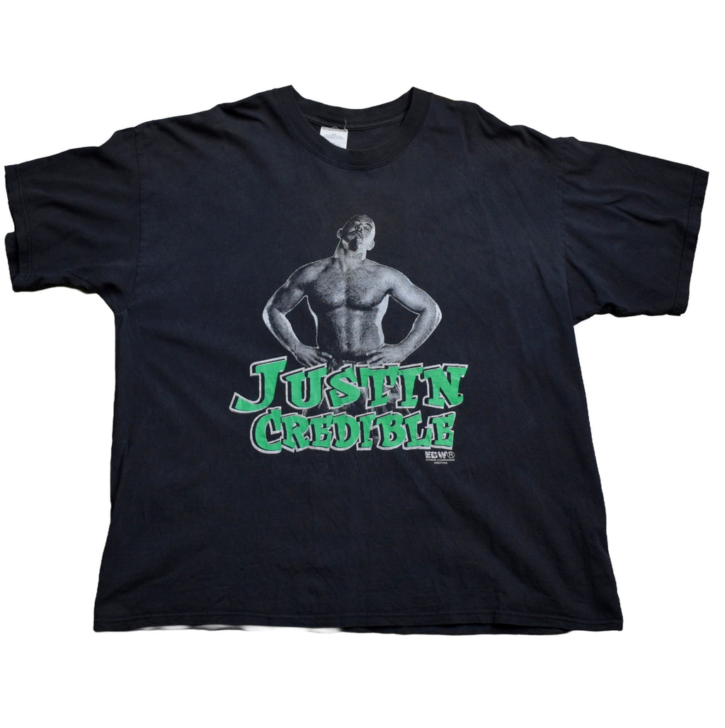 1998 justin credible vintage extreme championship wrestling cult 90s wrestler promo t-shirt