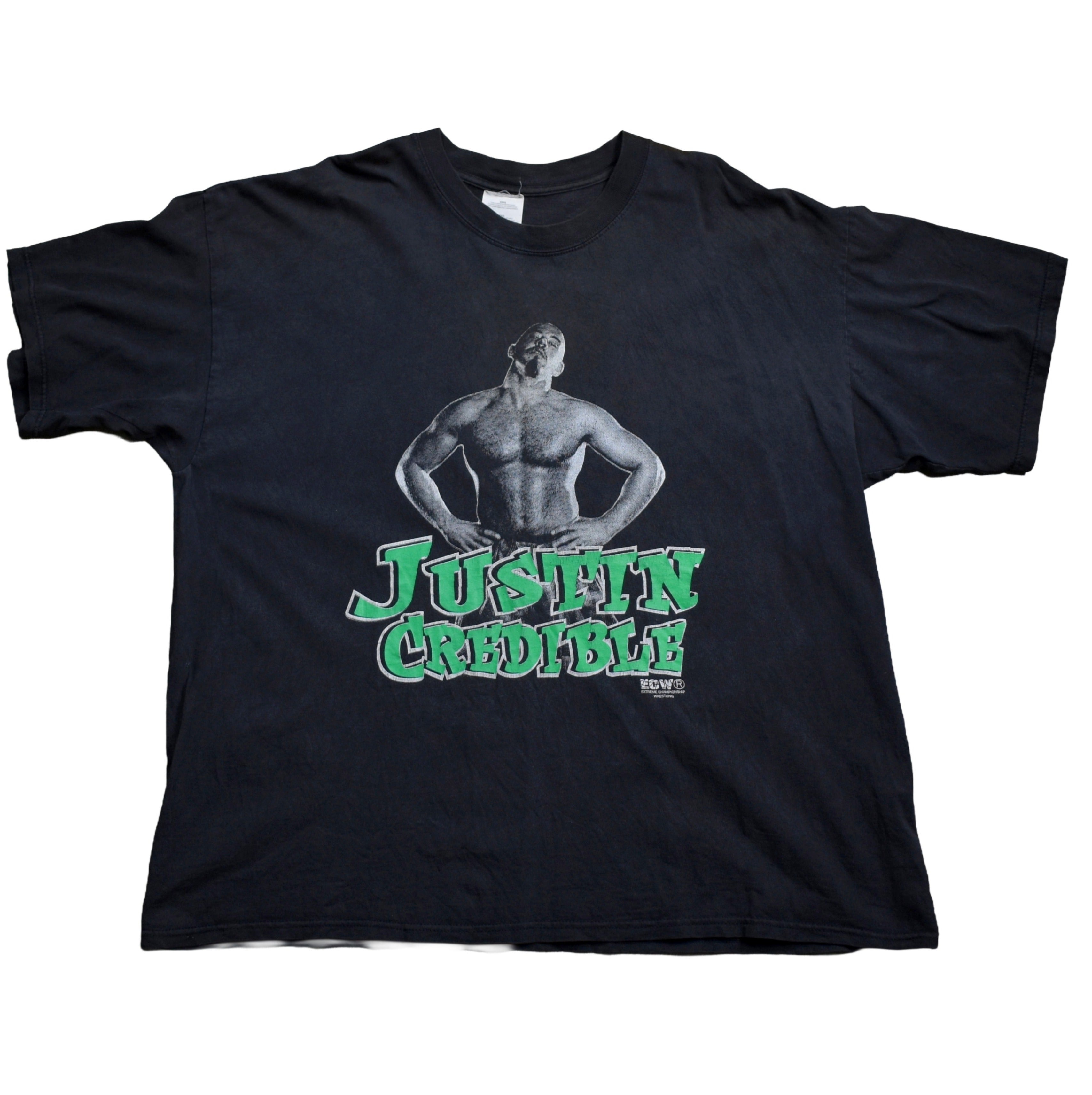 1998 justin credible vintage extreme championship wrestling cult 90s wrestler promo t-shirt