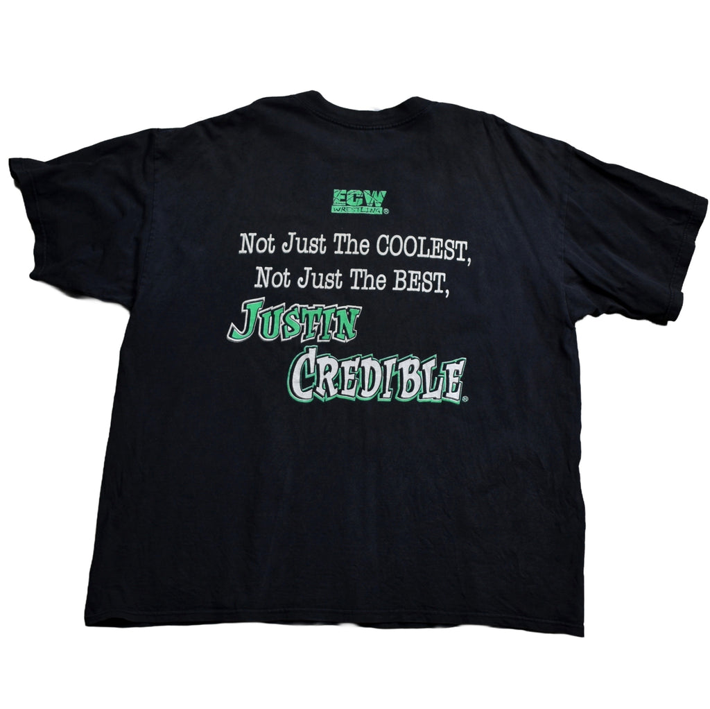 1998 justin credible vintage extreme championship wrestling cult 90s wrestler promo t-shirt