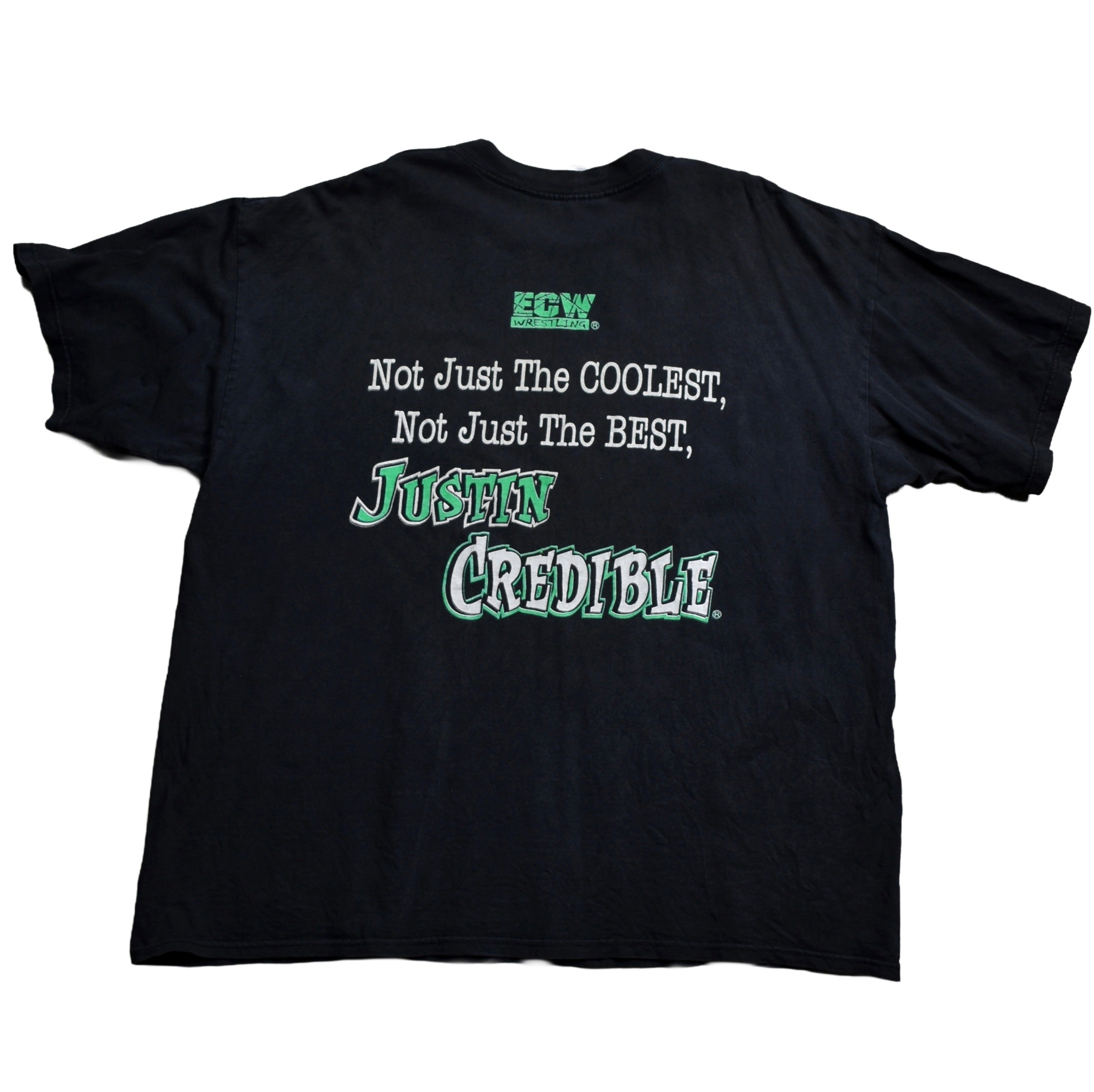 1998 justin credible vintage extreme championship wrestling cult 90s wrestler promo t-shirt