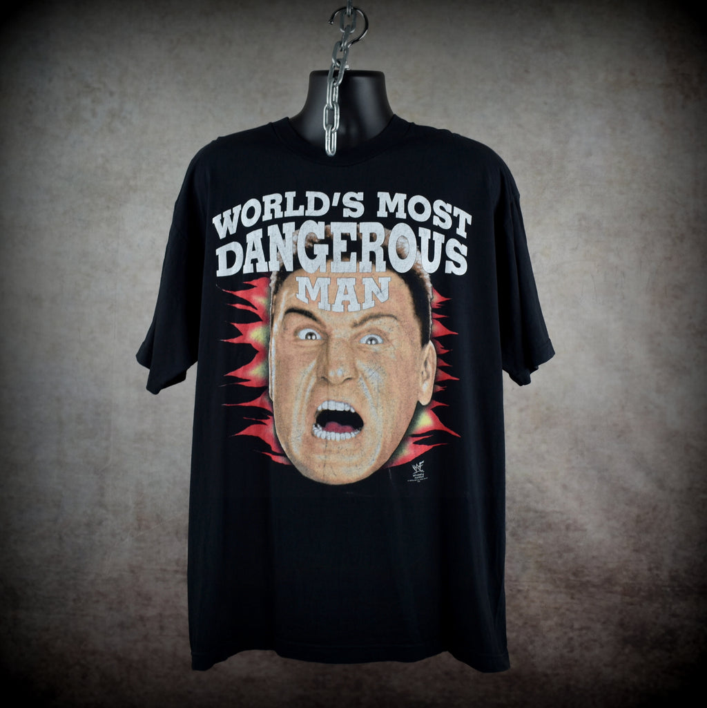 1998 ken shamrock vintage world's most dangerous man 90s wwf wrestler promo t-shirt