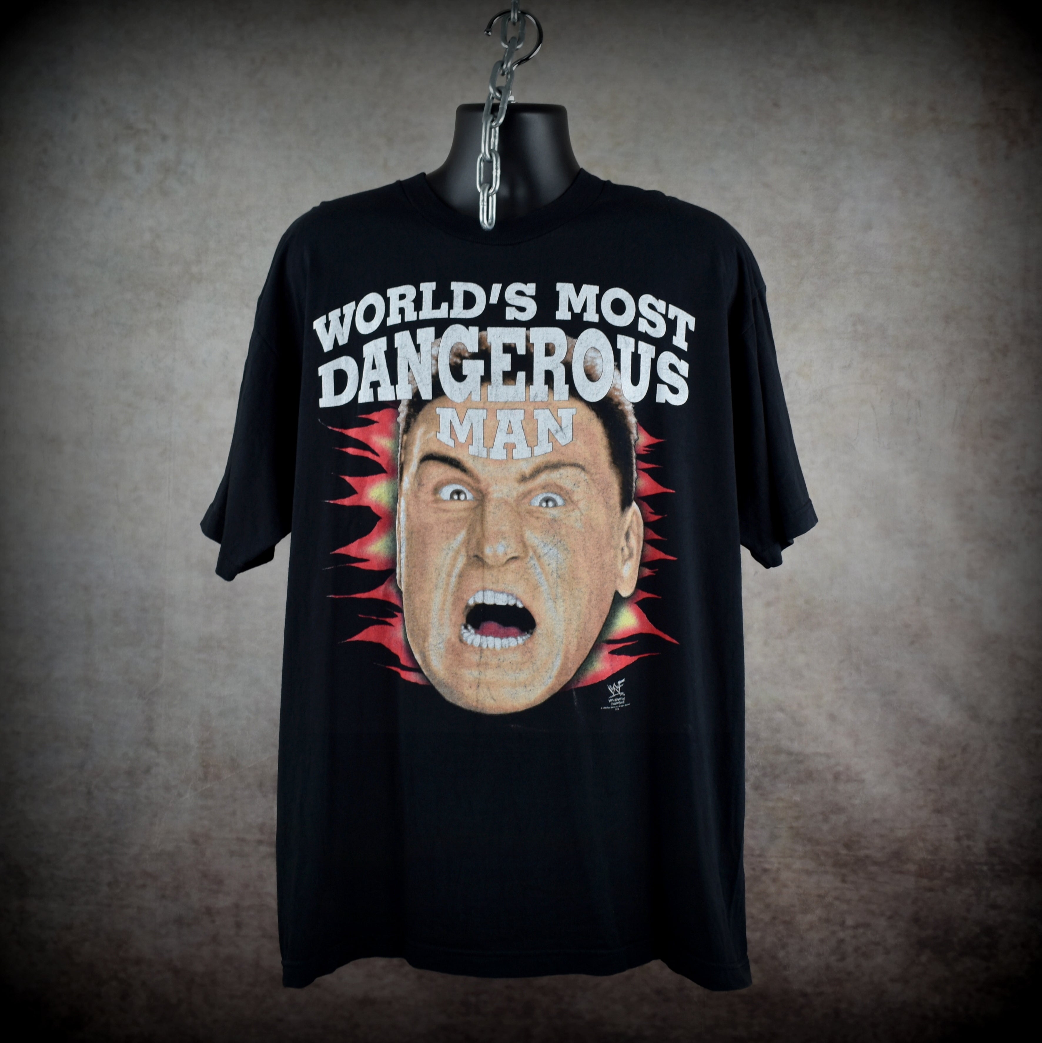 1998 ken shamrock vintage world's most dangerous man 90s wwf wrestler promo t-shirt