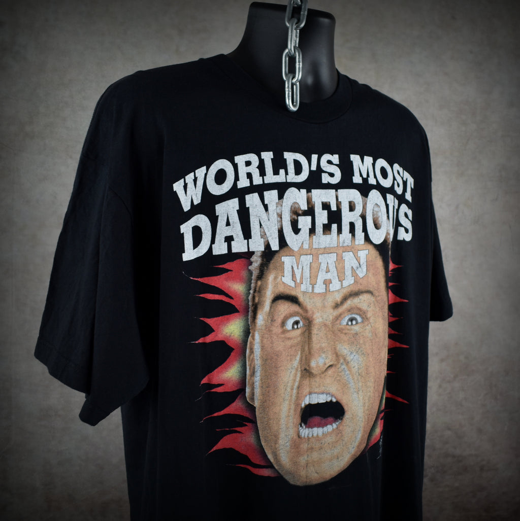 1998 ken shamrock vintage world's most dangerous man 90s wwf wrestler promo t-shirt