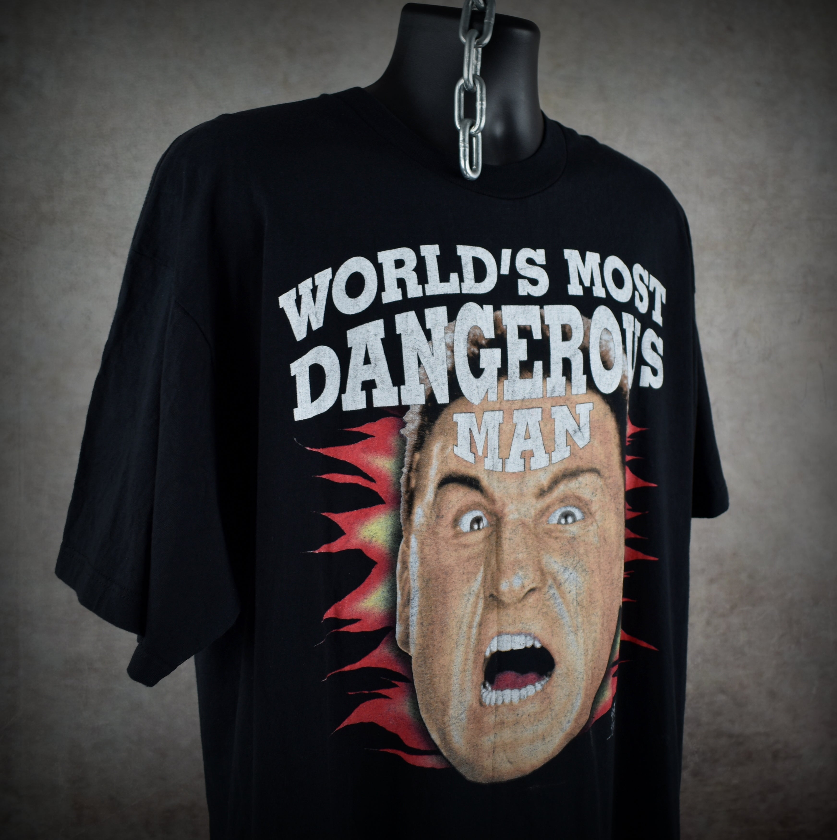 1998 ken shamrock vintage world's most dangerous man 90s wwf wrestler promo t-shirt
